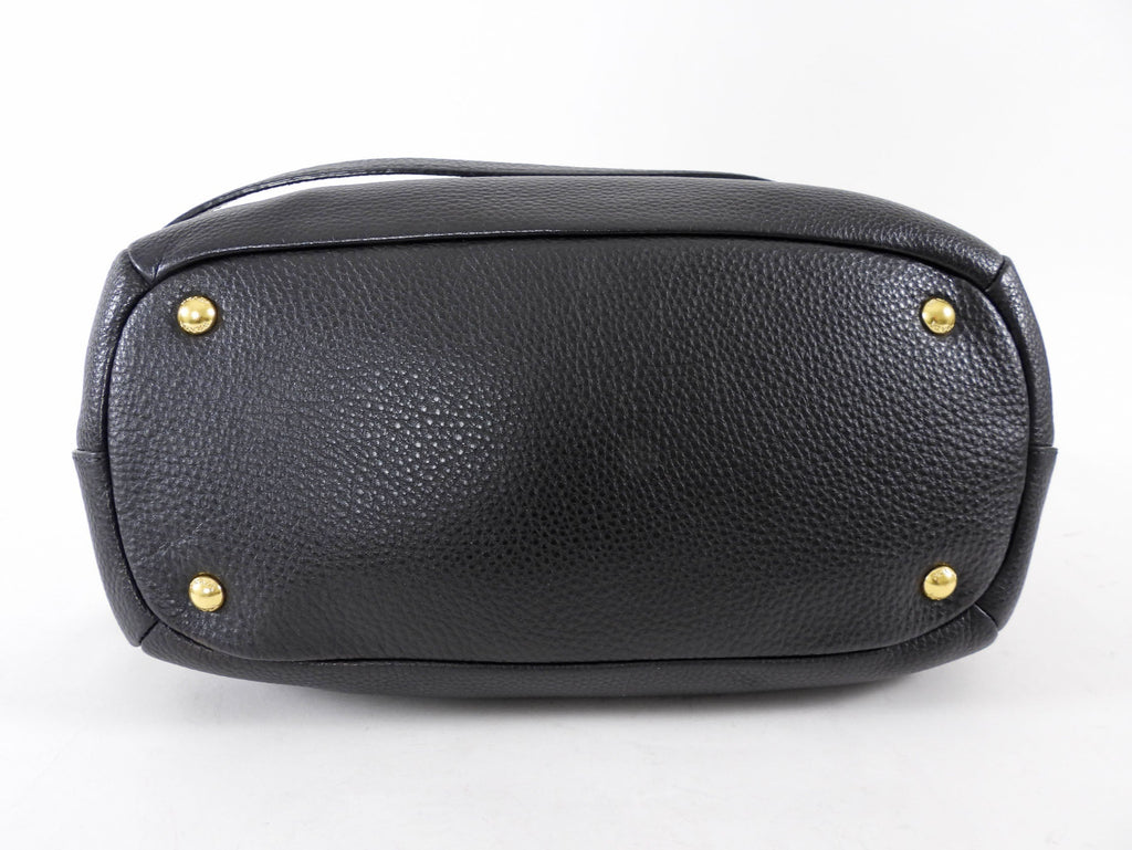 Prada Black Vitello Daino Leather Two Way Satchel Bag