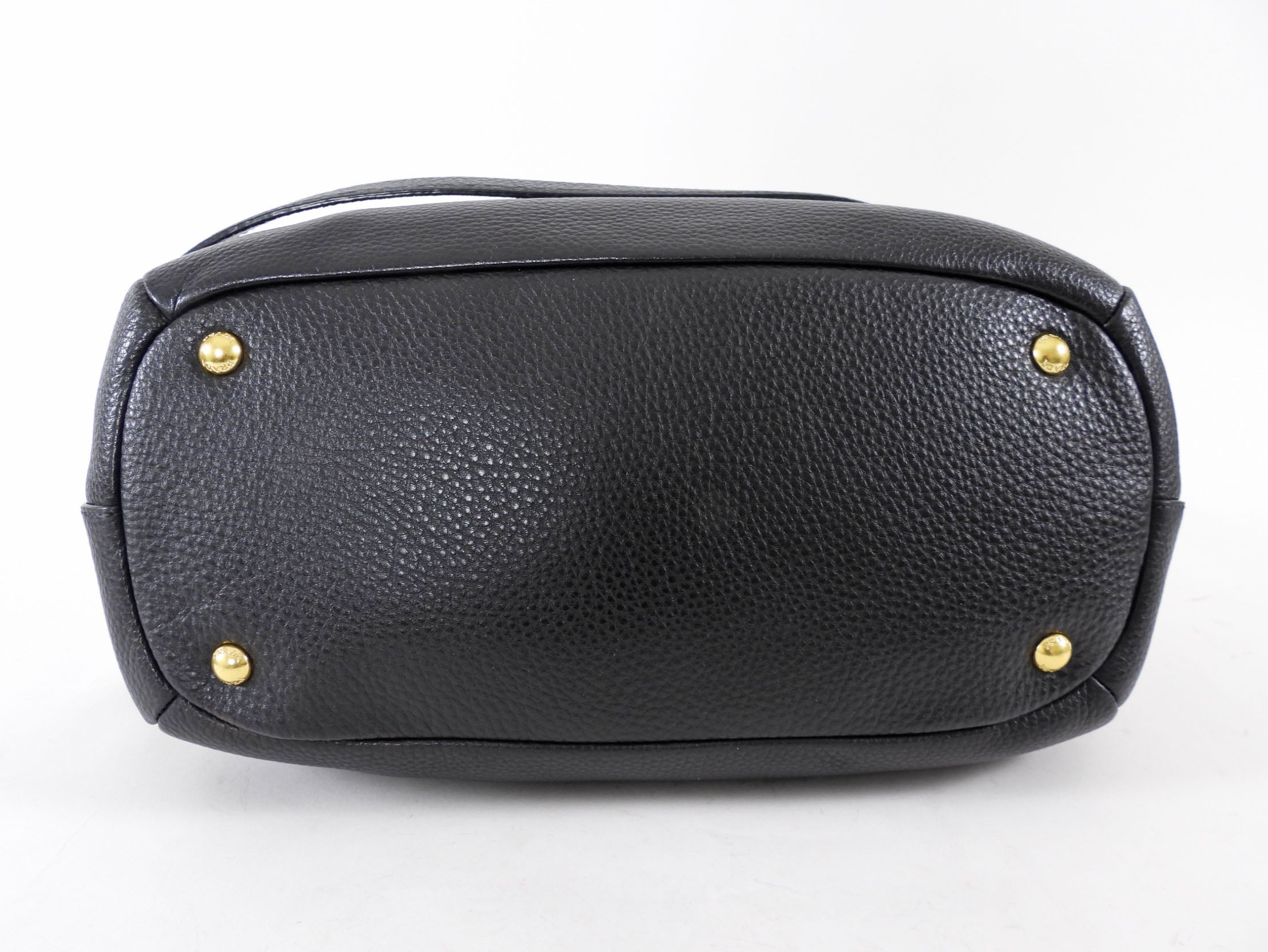 Prada Black Vitello Daino Leather Two Way Satchel Bag