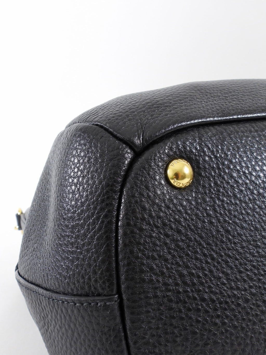 Prada Black Vitello Daino Leather Two Way Satchel Bag