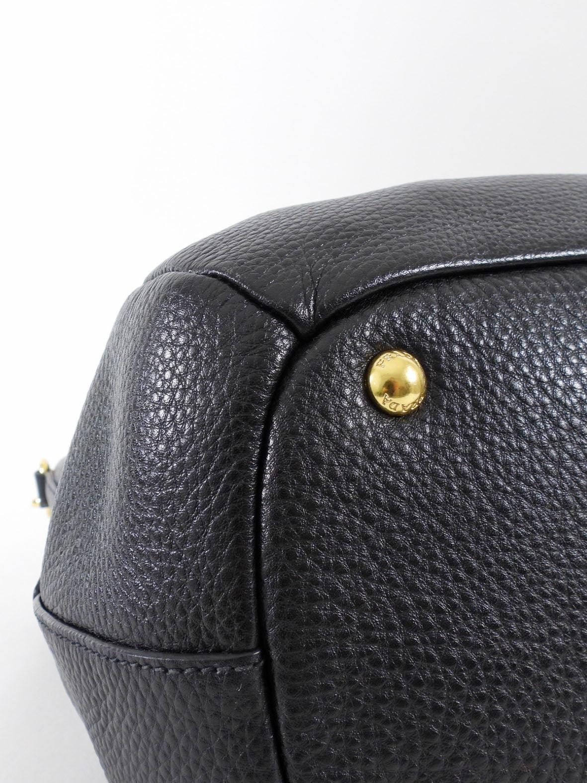 Prada Black Vitello Daino Leather Two Way Satchel Bag