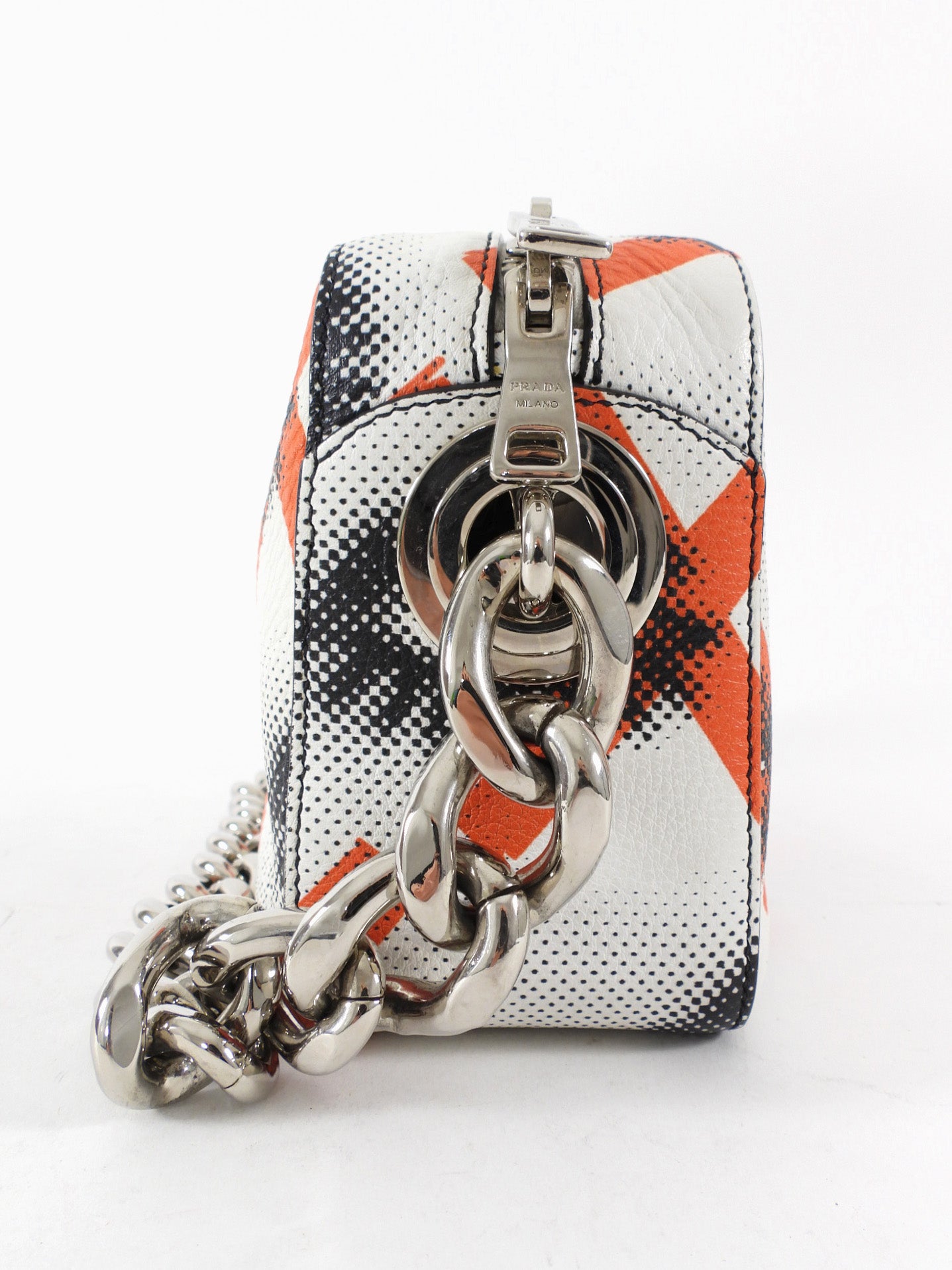 Prada 2016 Vitello Daino Leather Eye Inside Chain Shoulder Bag
