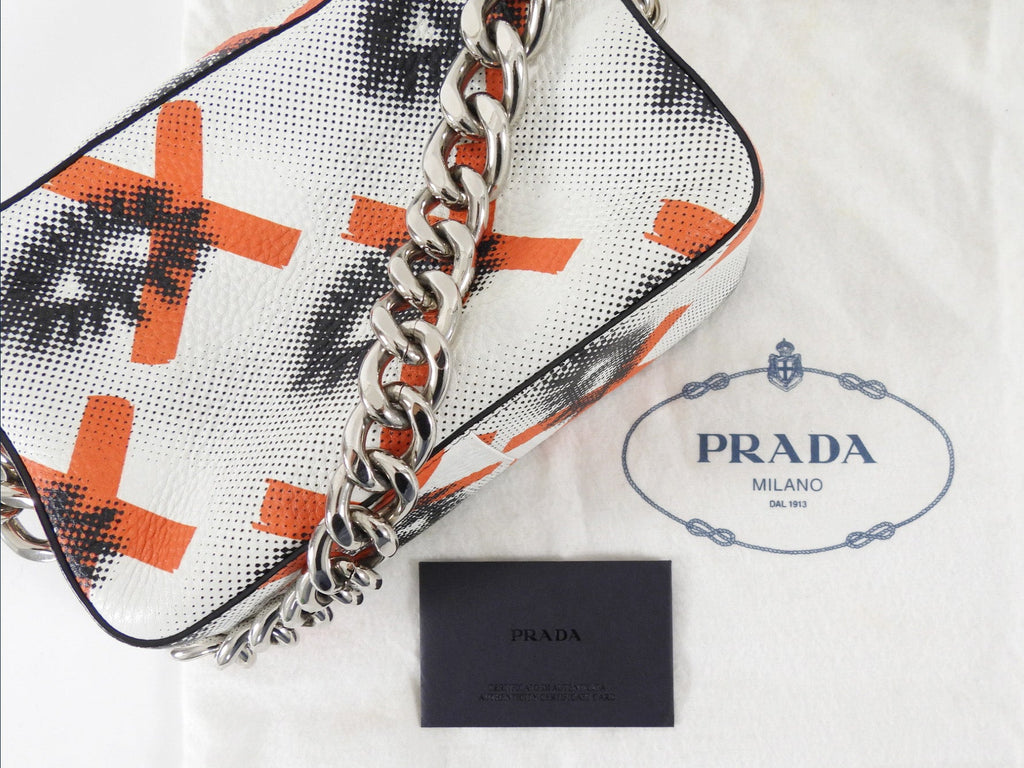 Prada 2016 Vitello Daino Leather Eye Inside Chain Shoulder Bag