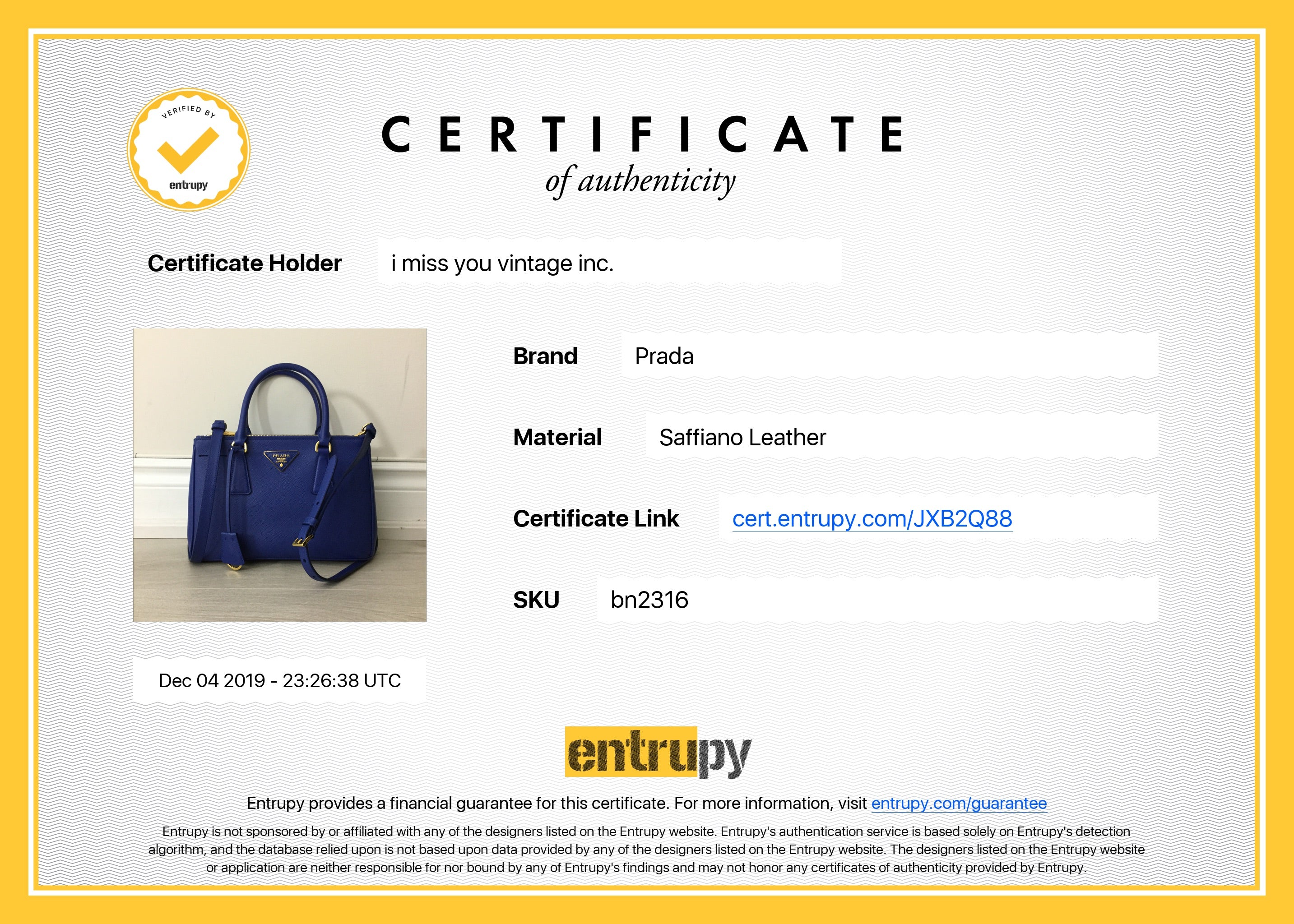 Prada Saffiano Cobalt Blue Mini Galleria Tote Bag
