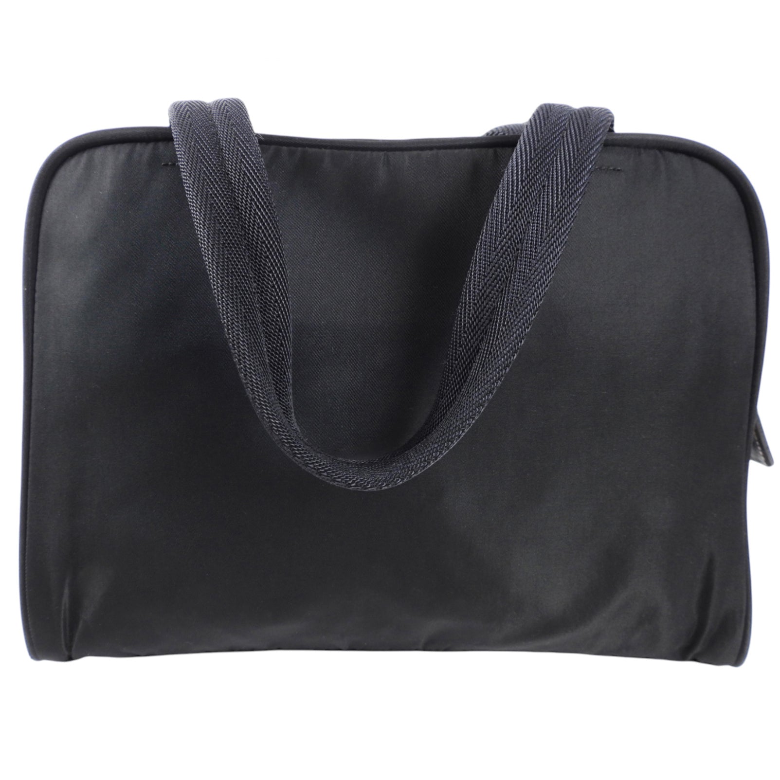 Prada Vintage Black Tessuto Nylon Zip Handbag