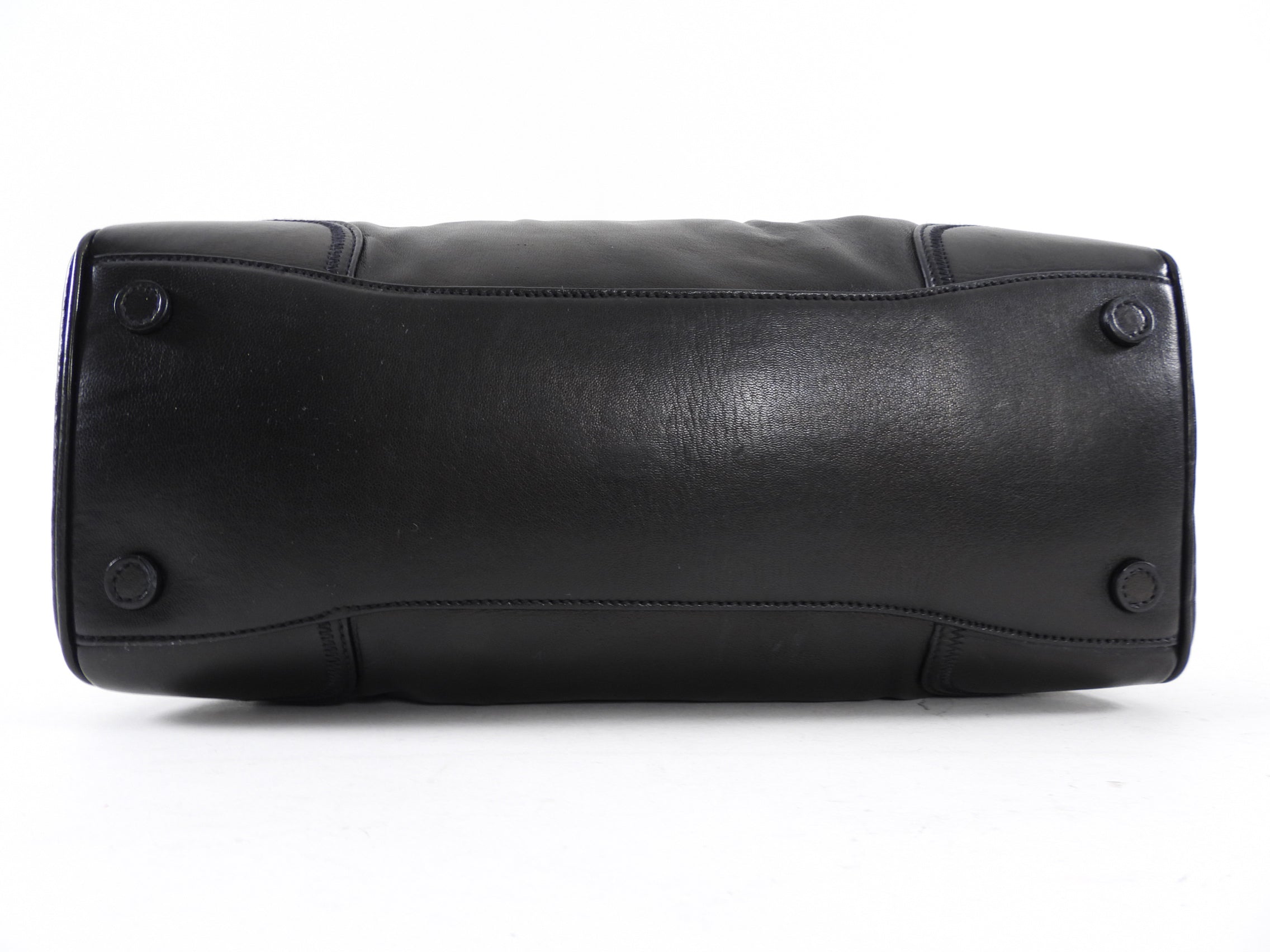 Prada Black Leather Nappa Leather Bowler Bag