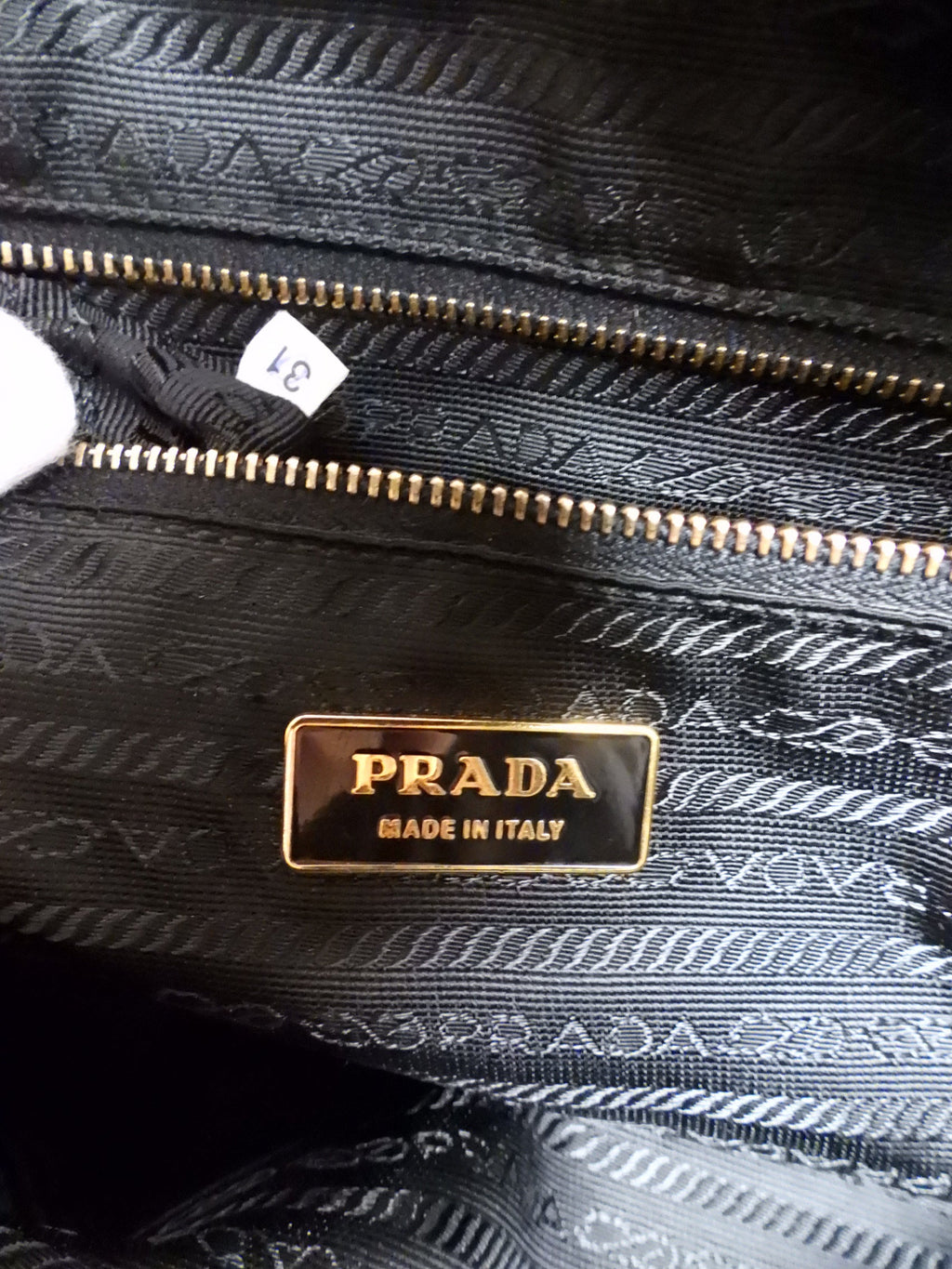 Prada Vintage Black Tessuto Nylon Zip Handbag