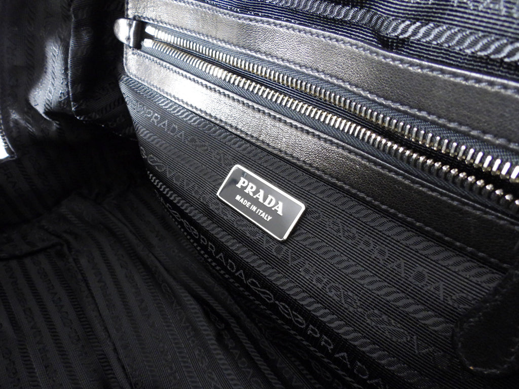 Prada Black Leather Nappa Leather Bowler Bag