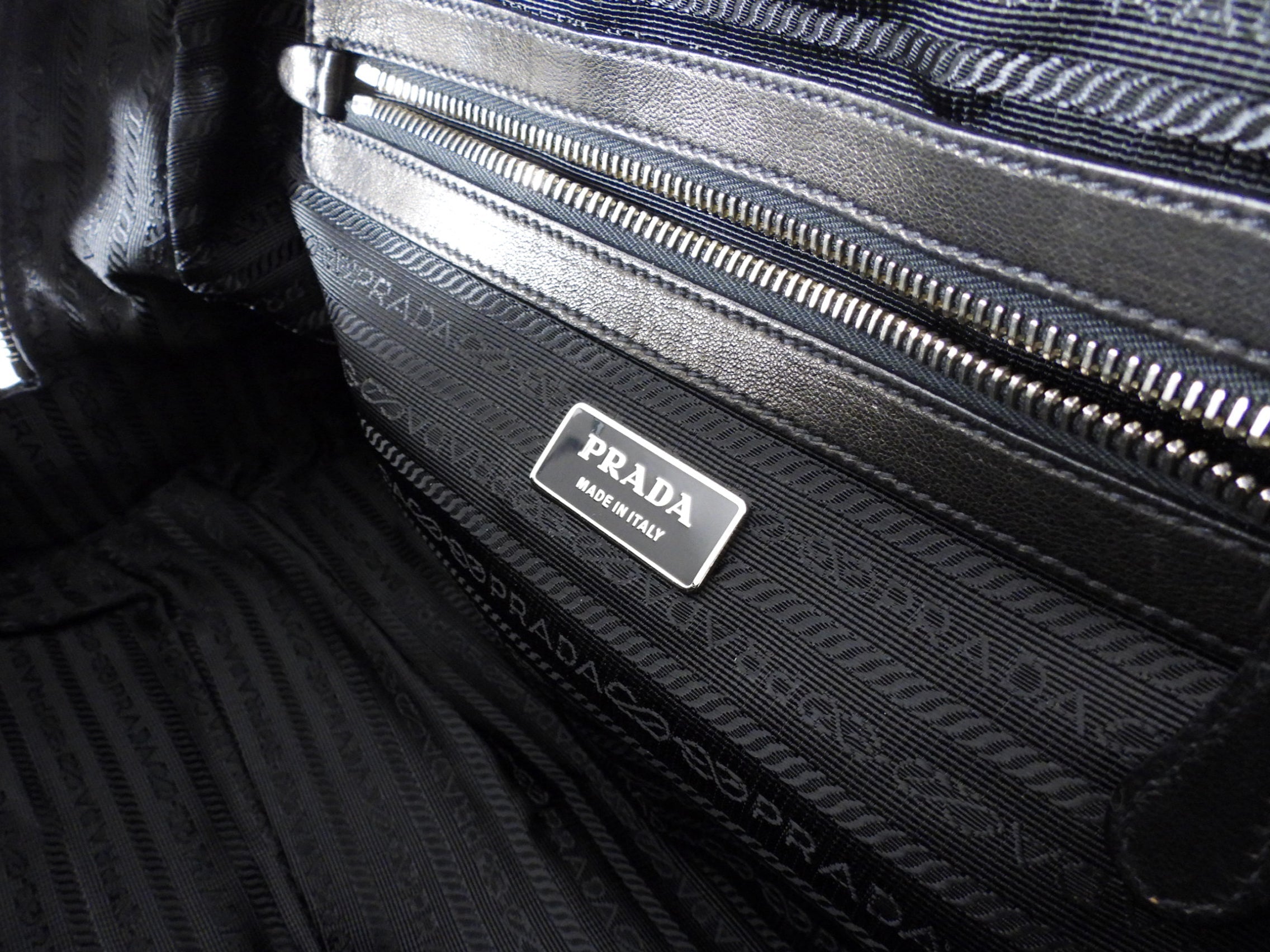 Prada Black Leather Nappa Leather Bowler Bag