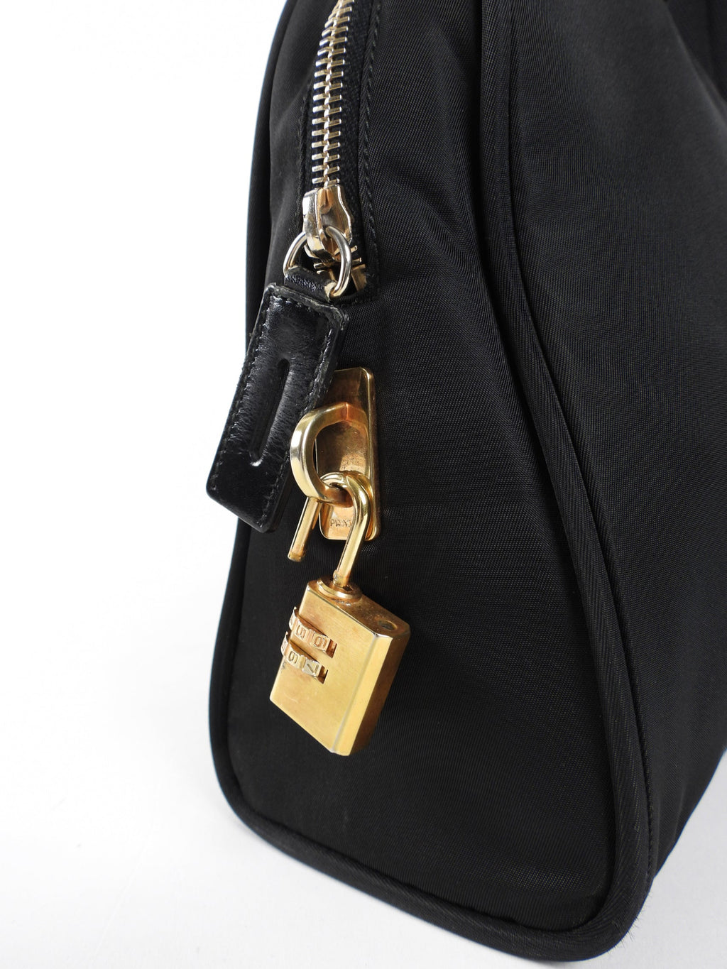 Prada Vintage Black Tessuto Nylon Zip Handbag