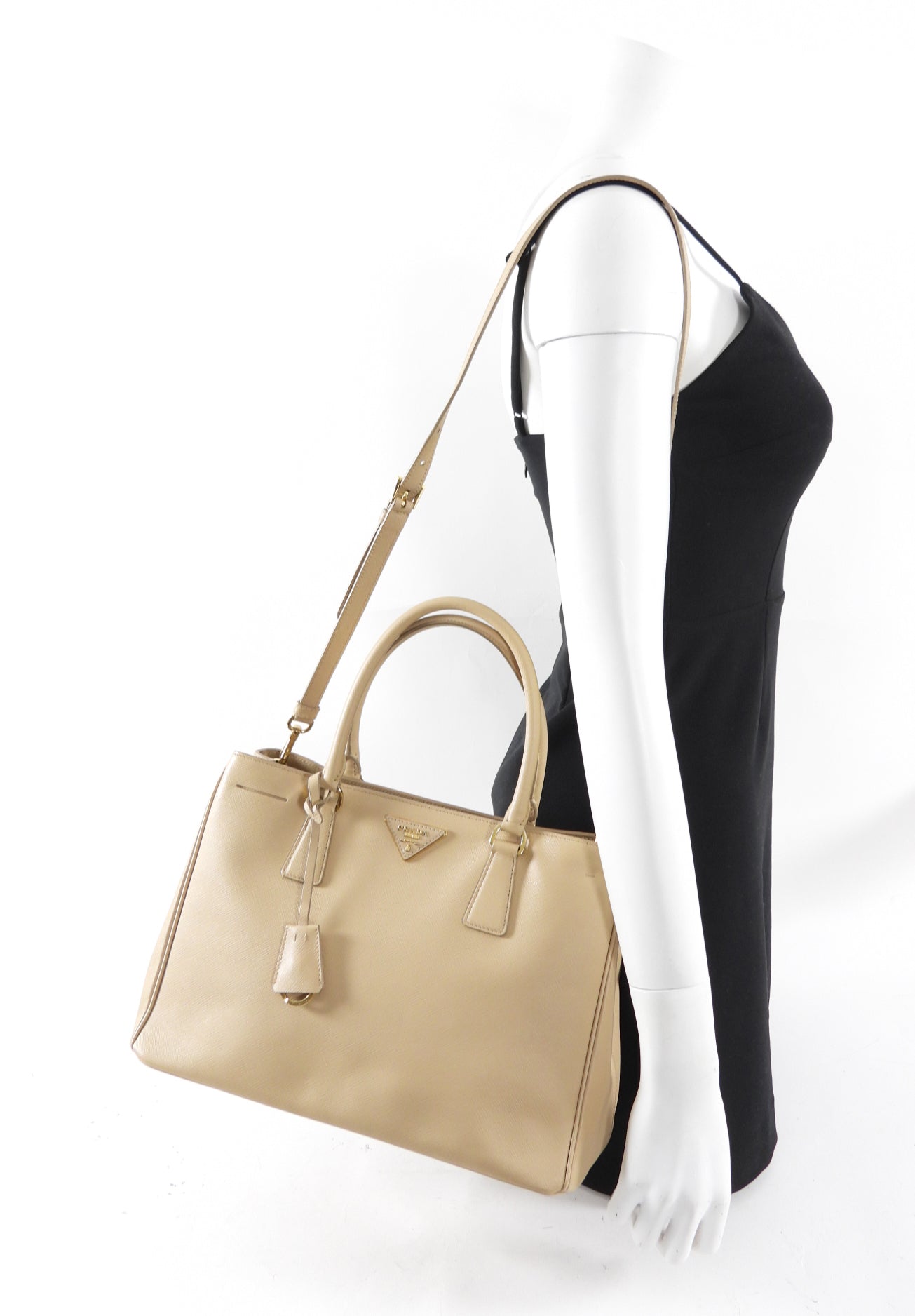 Prada Saffiano Leather Medium Nude Galleria Tote Bag