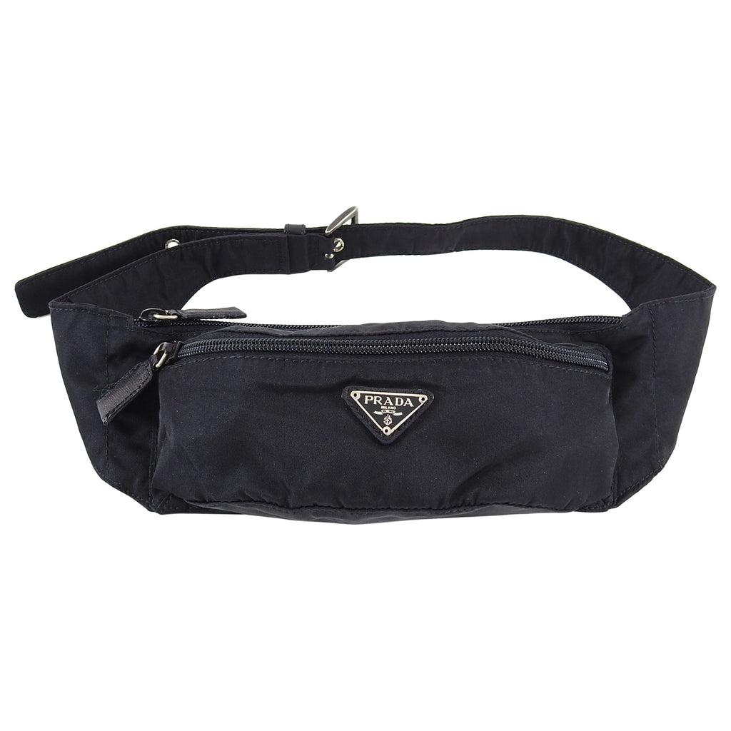 Prada Black Nylon Tessuto Vintage Belt Waist Bag