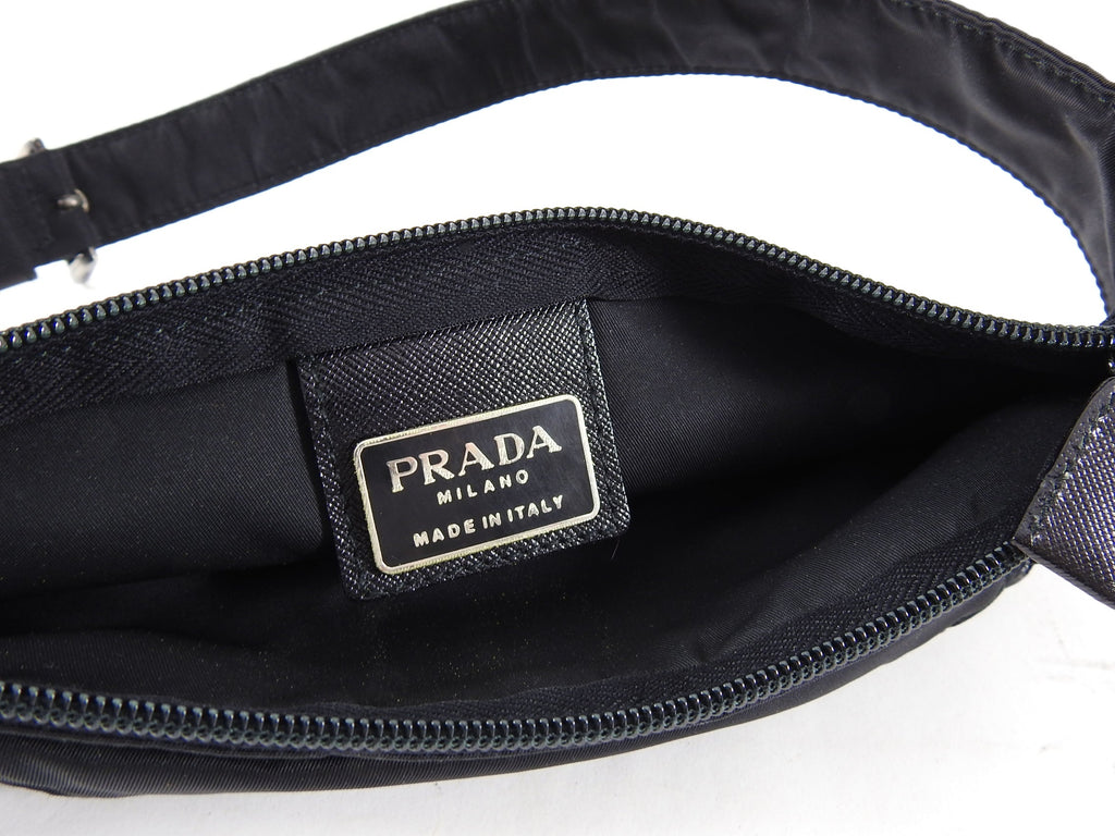 Prada Black Nylon Tessuto Vintage Belt Waist Bag