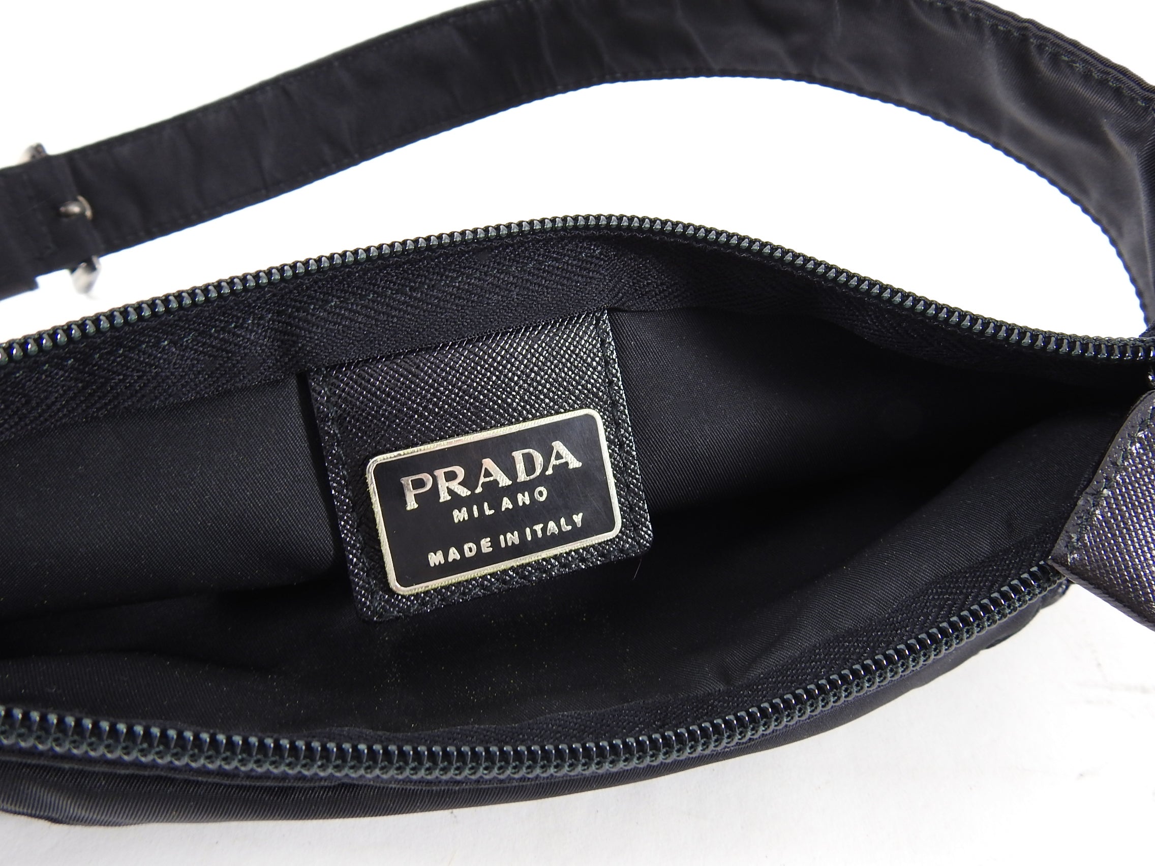 Prada Black Nylon Tessuto Vintage Belt Waist Bag