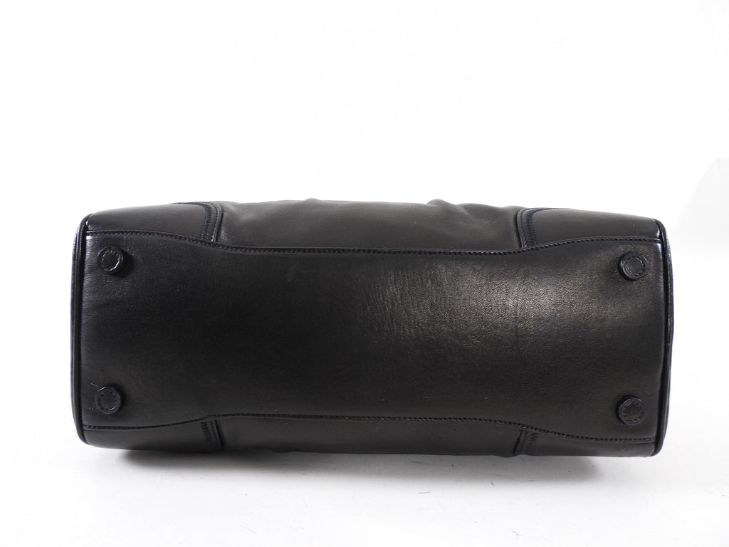 Prada Black Leather Nappa Leather Bowler Bag