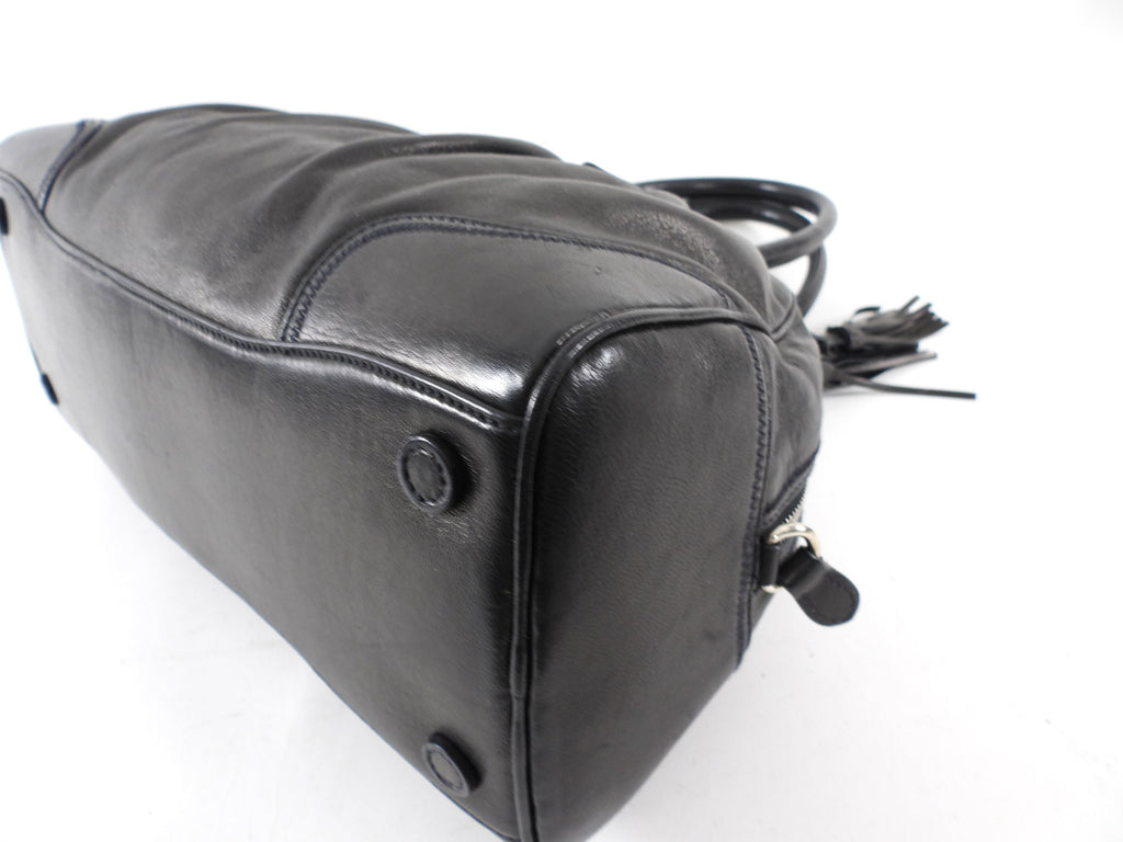 Prada Black Leather Nappa Leather Bowler Bag