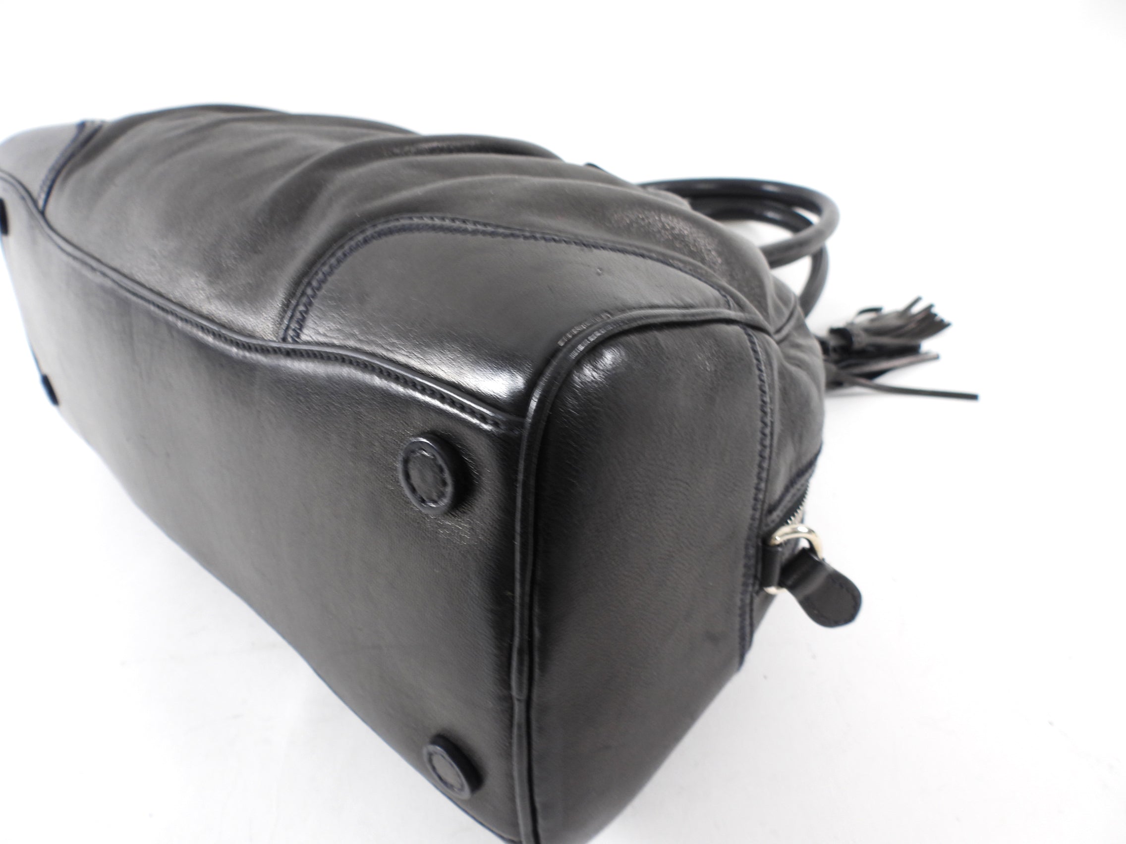 Prada Black Leather Nappa Leather Bowler Bag