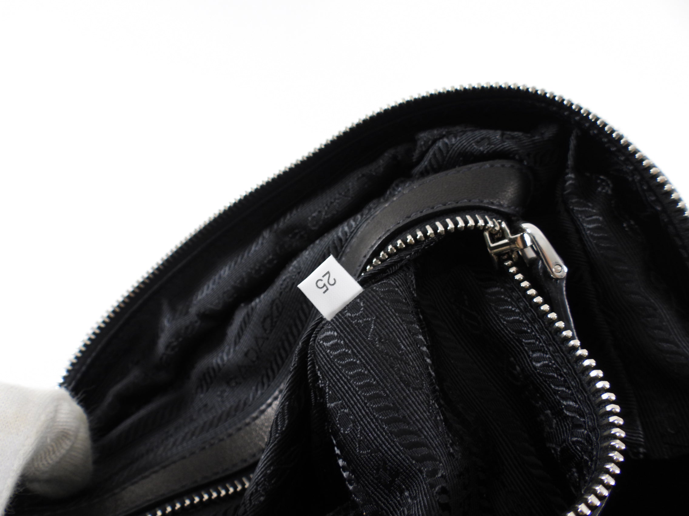 Prada Black Leather Nappa Leather Bowler Bag