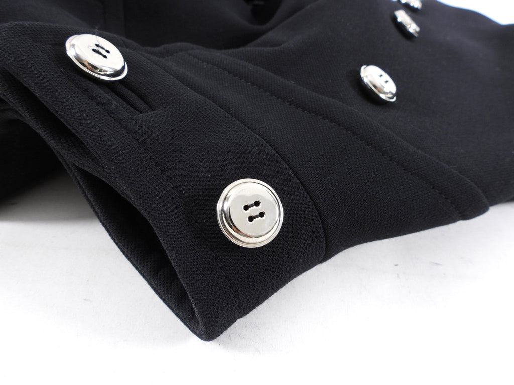 Prada Black Wool Short Jacket with Silver Buttons - IT40 / S