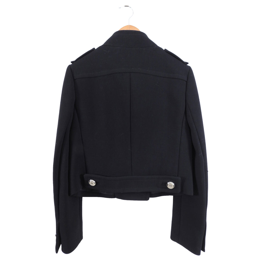 Prada Black Wool Short Jacket with Silver Buttons - IT40 / S