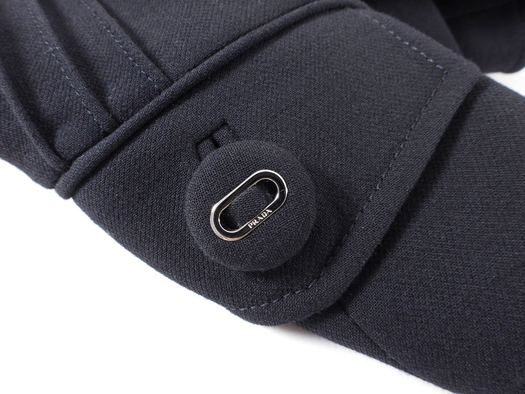 Prada Black Wool Crop Jacket with Button Detail - IT42 / 6