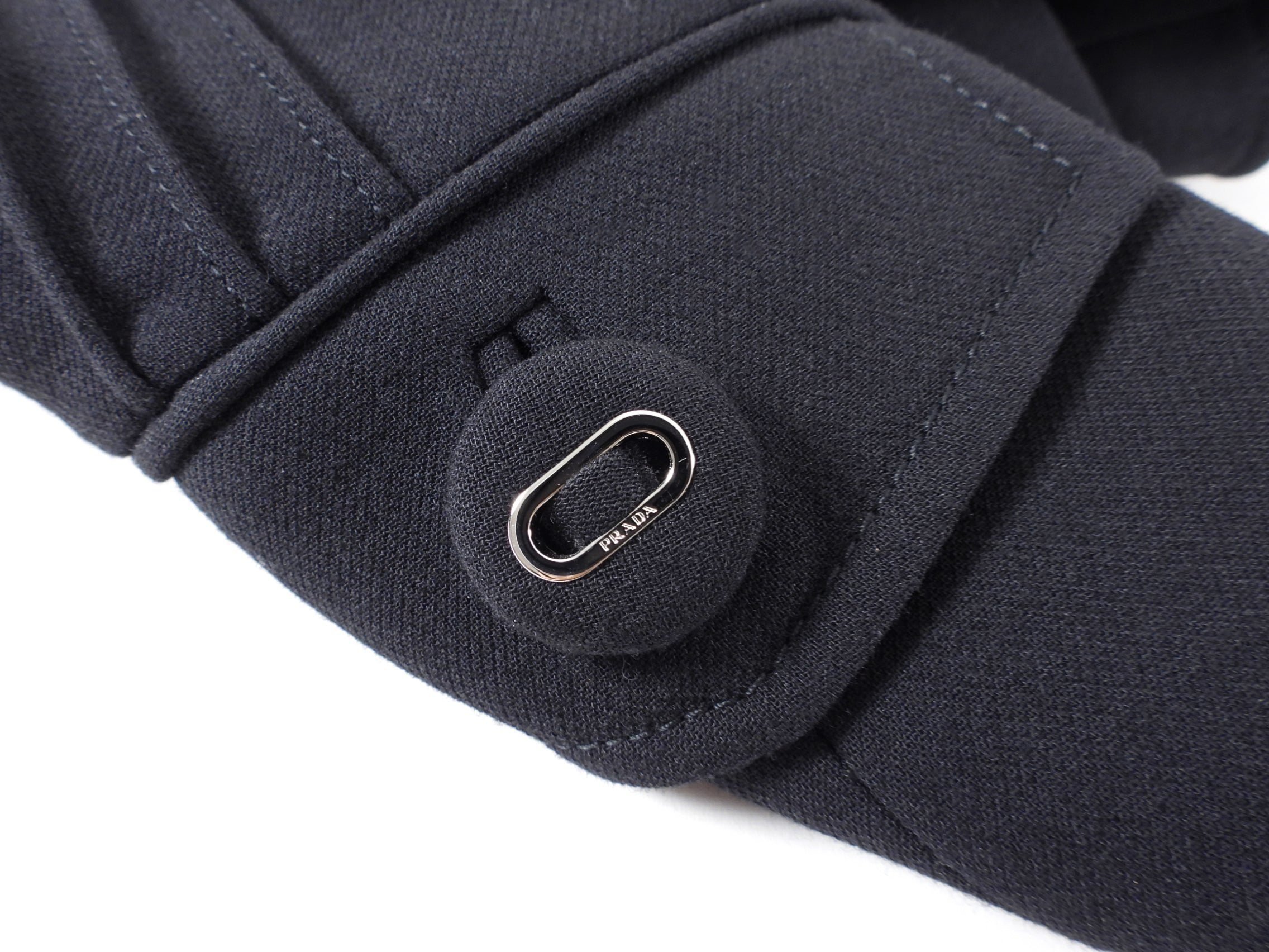 Prada Black Wool Crop Jacket with Button Detail - IT42 / 6