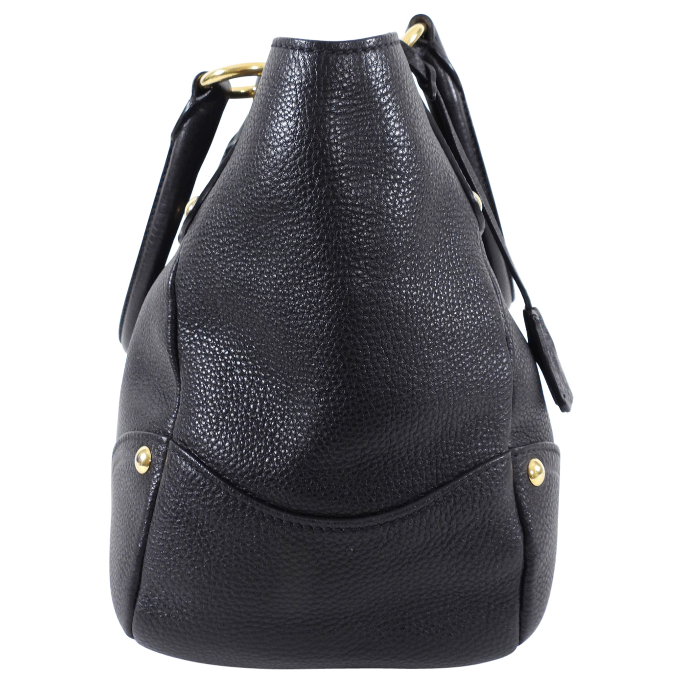 Prada Black Vitello Daino Leather Push Lock Large Antic Hobo Bag