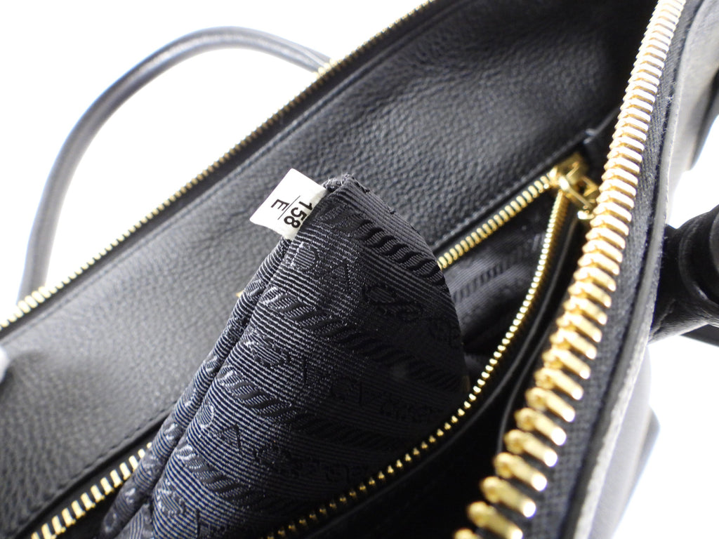 Prada Black Leather Two-Way Shoulder Bag