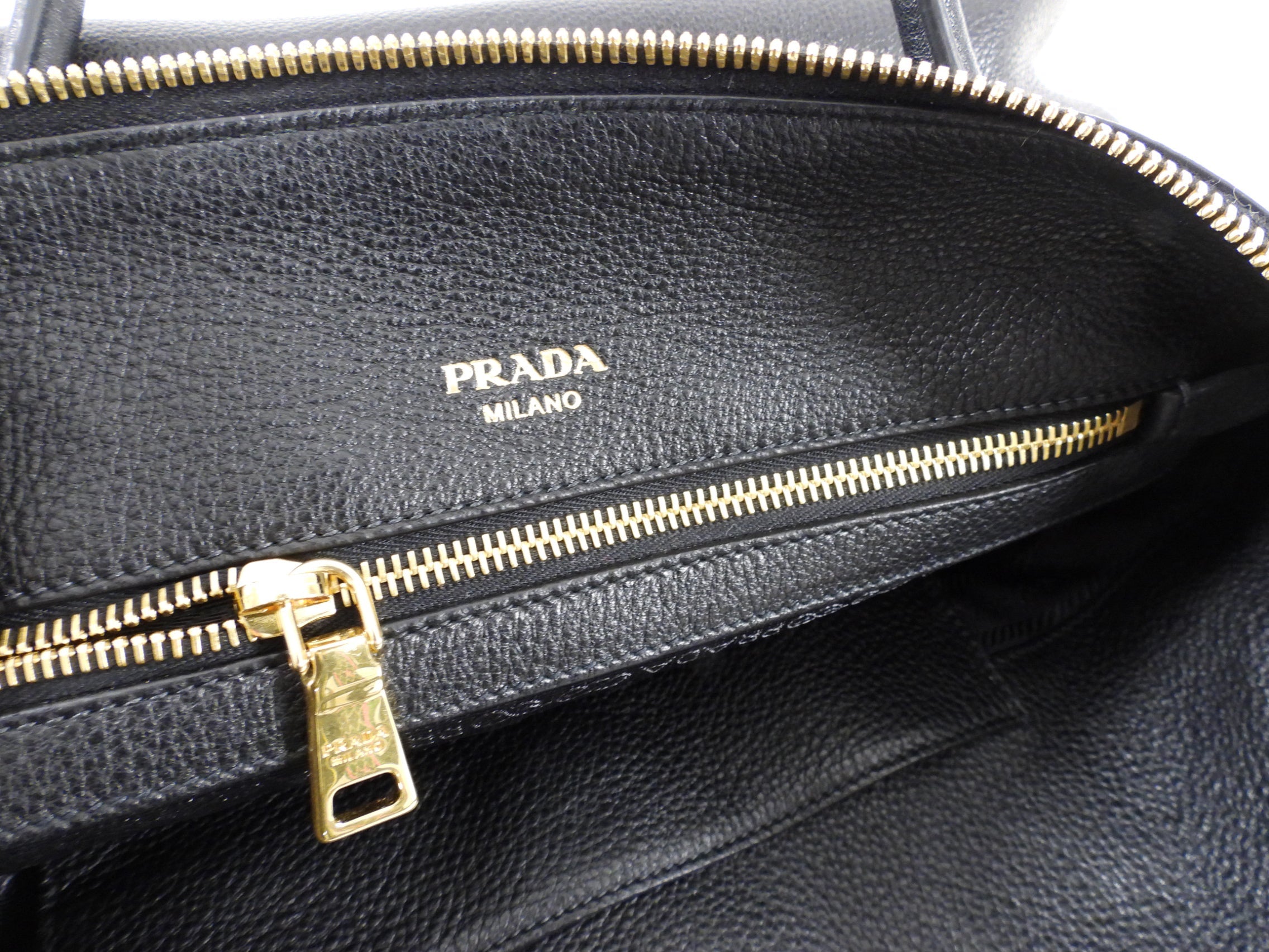 Prada Black Leather Two-Way Shoulder Bag