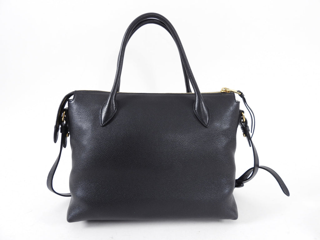 Prada Black Leather Two-Way Shoulder Bag