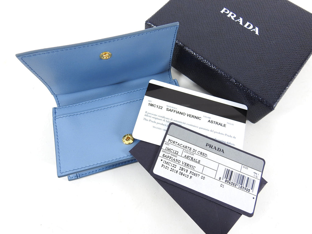 Prada Light Blue Astrale Saffiano Snap  Case