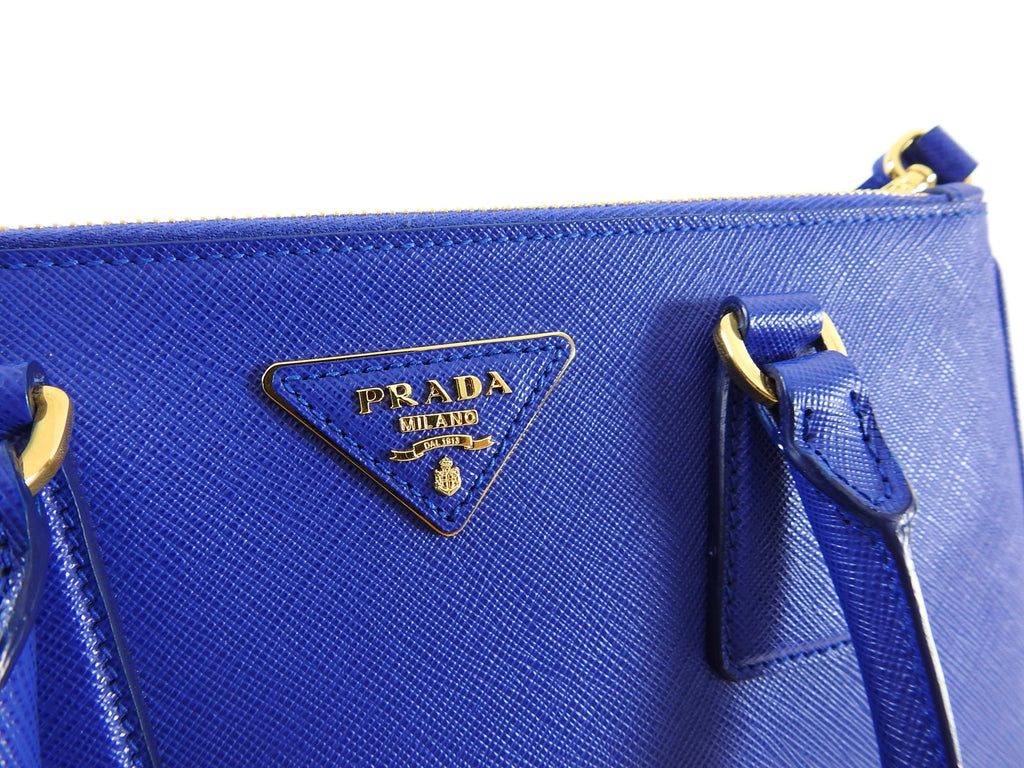 Prada Saffiano Cobalt Blue Mini Galleria Tote Bag