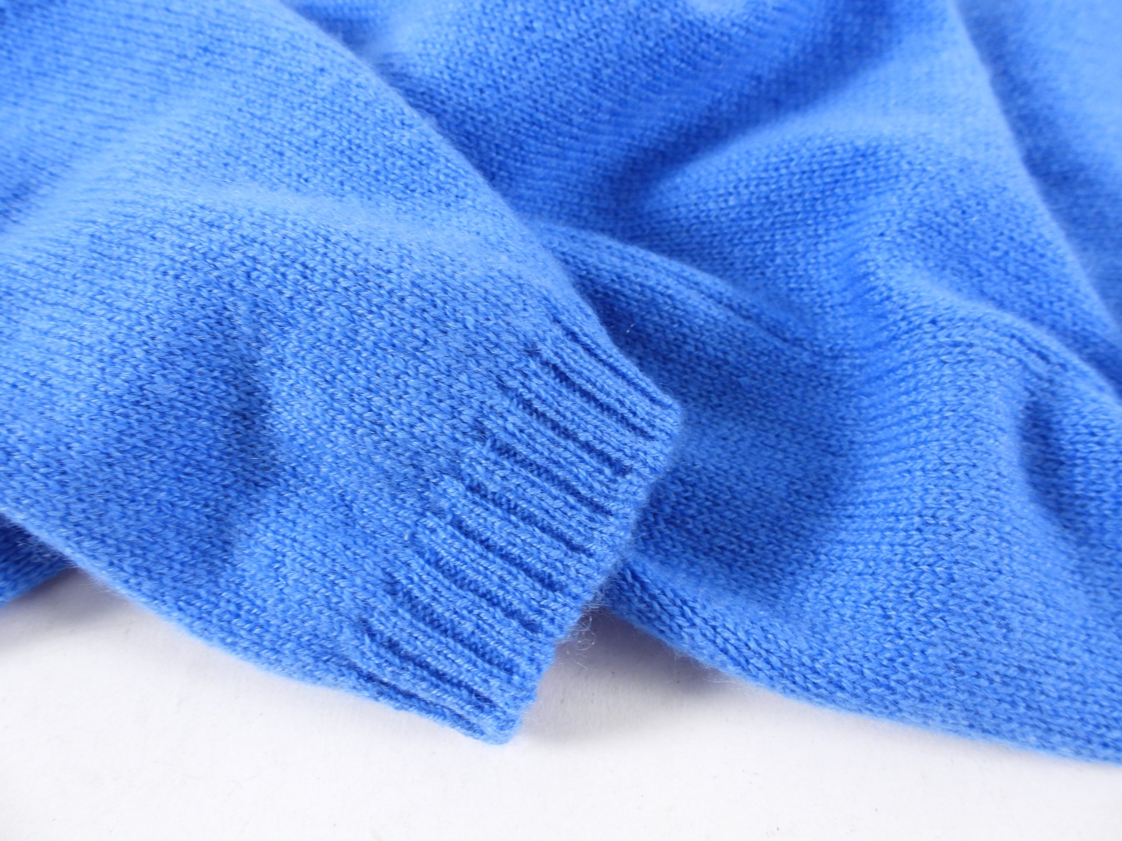 Prada Blue Cashmere Short Sleeve Sweater with Neck Tie - IT42 / USA 6