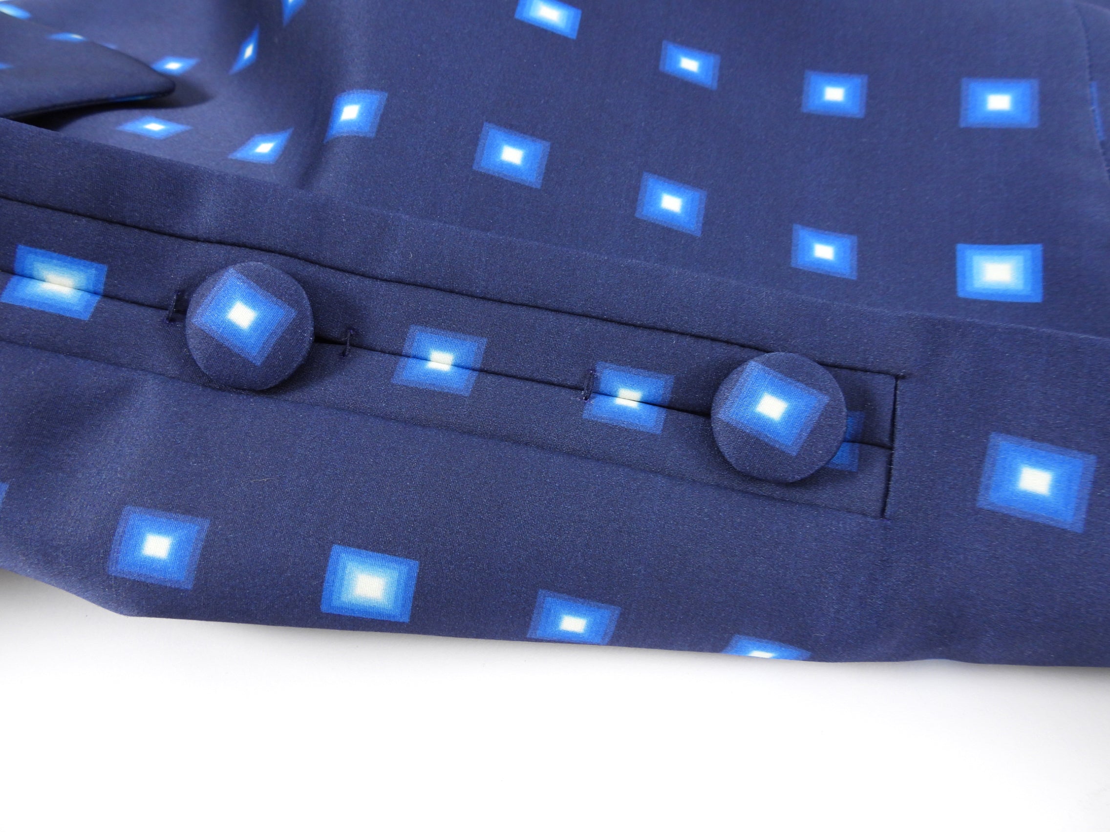 Prada Blue Geometric Pattern Sleeveless Top