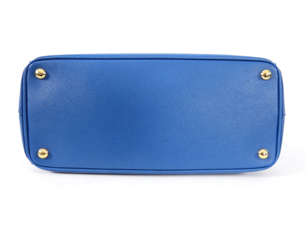 Prada Blue Saffiano Lux Double Galleria Tote Bag