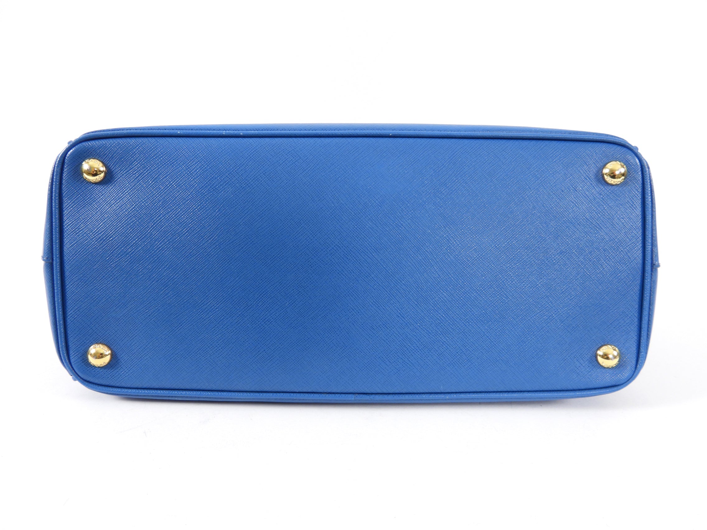 Prada Blue Saffiano Lux Double Galleria Tote Bag