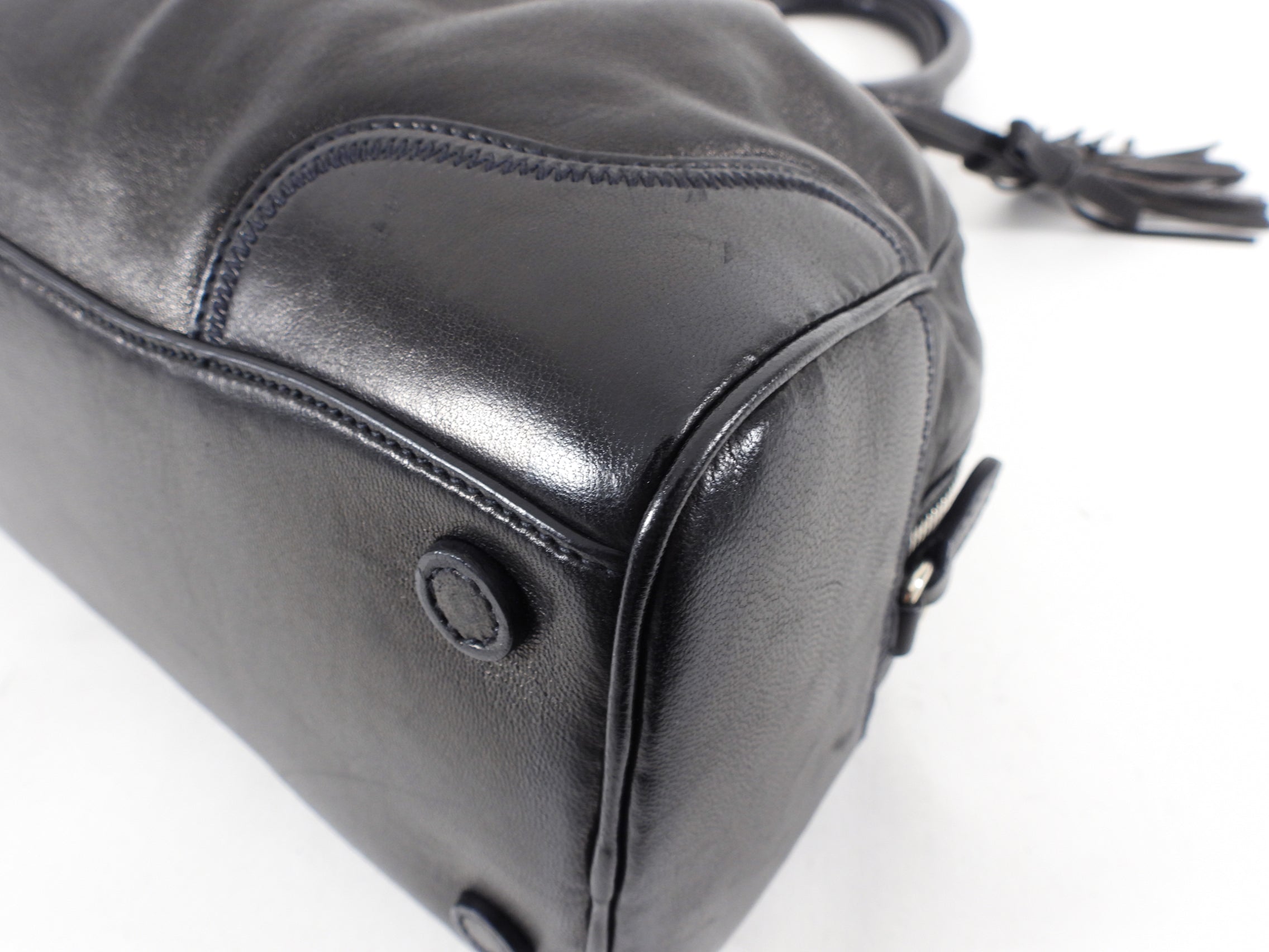 Prada Black Nappa Leather Bowler Bag