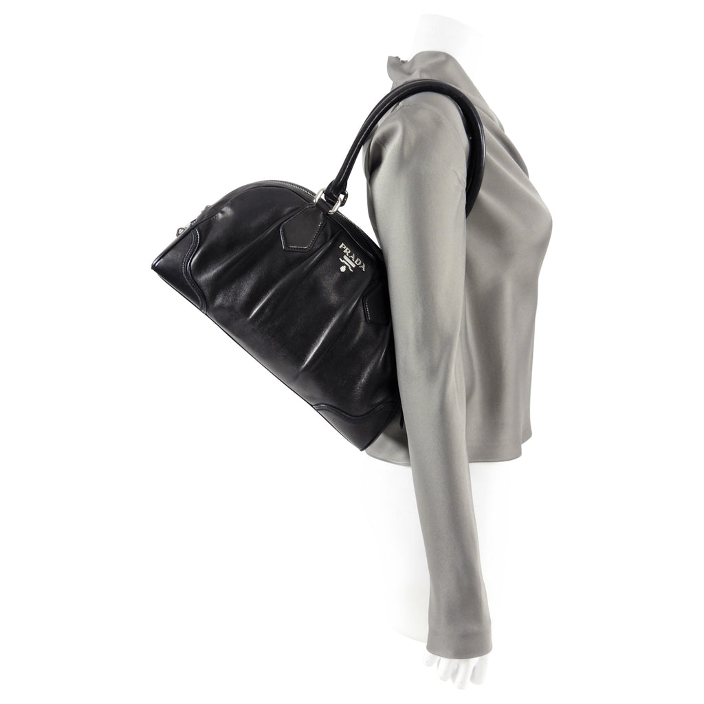 Prada Black Nappa Leather Bowler Bag
