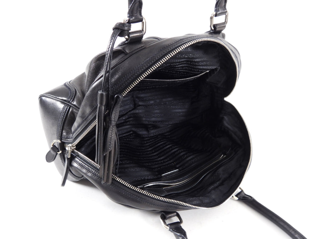 Prada Black Nappa Leather Bowler Bag