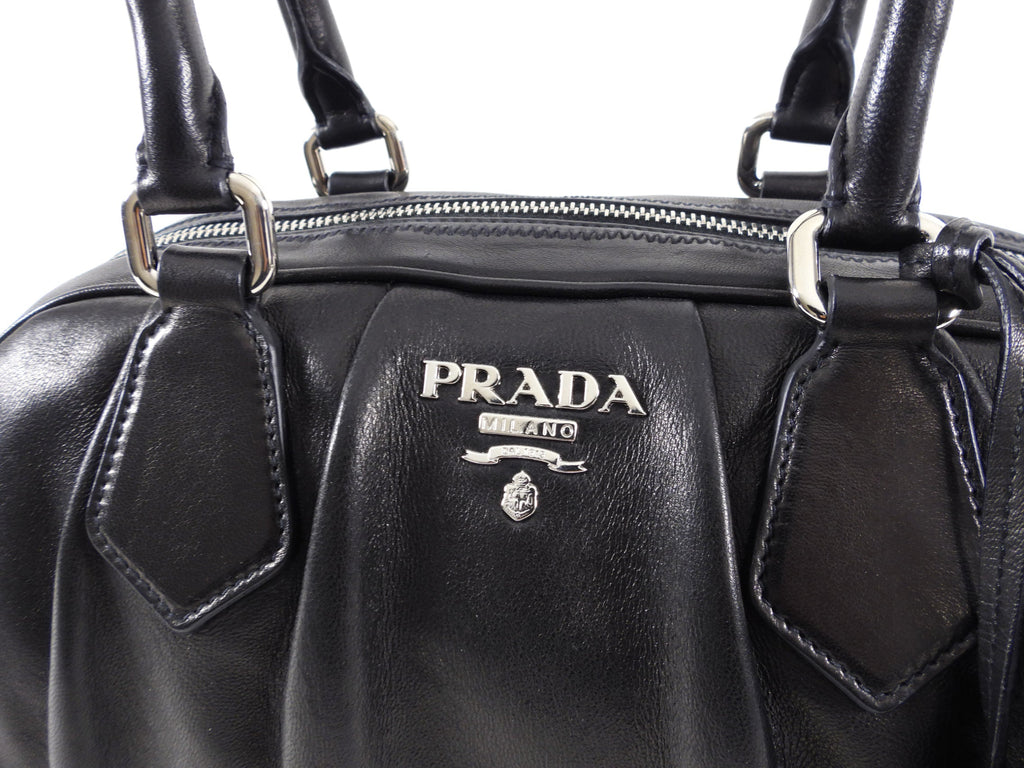 Prada Black Nappa Leather Bowler Bag