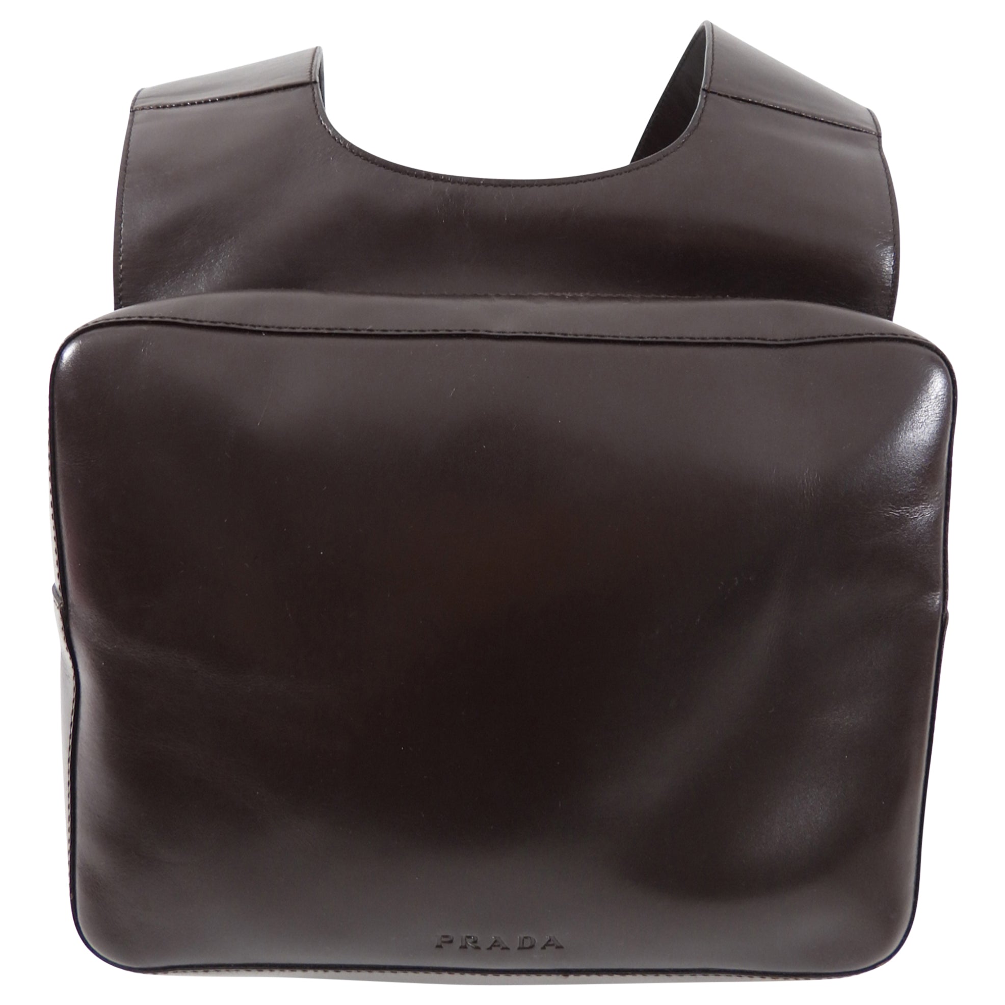 Prada Vintage Archive SS 1999 Brown Leather Chest Rig Backpack Bag