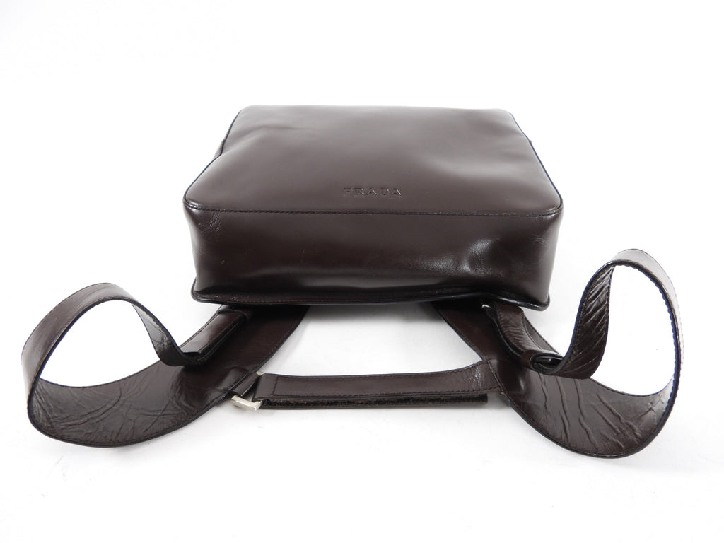 Prada Vintage Archive SS 1999 Brown Leather Chest Rig Backpack Bag