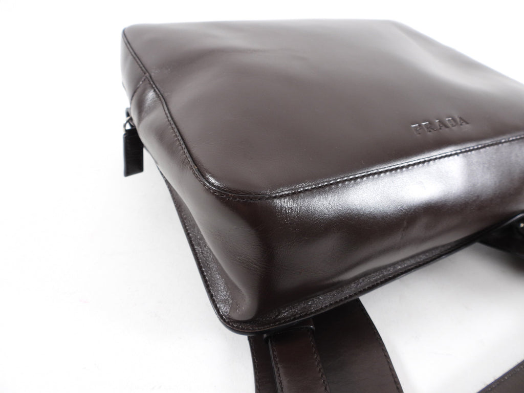 Prada Vintage Archive SS 1999 Brown Leather Chest Rig Backpack Bag