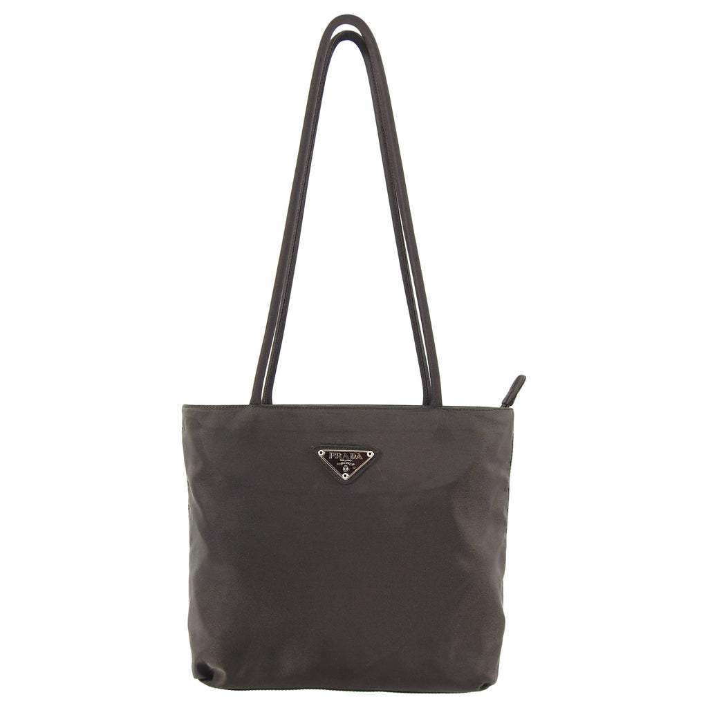 Prada Vintage Brown Nylon Tessuto Shoulder Bag