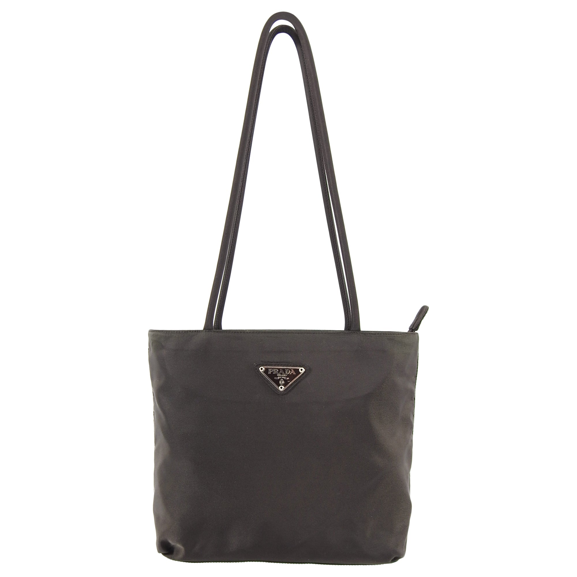 Prada Vintage Brown Nylon Tessuto Shoulder Bag