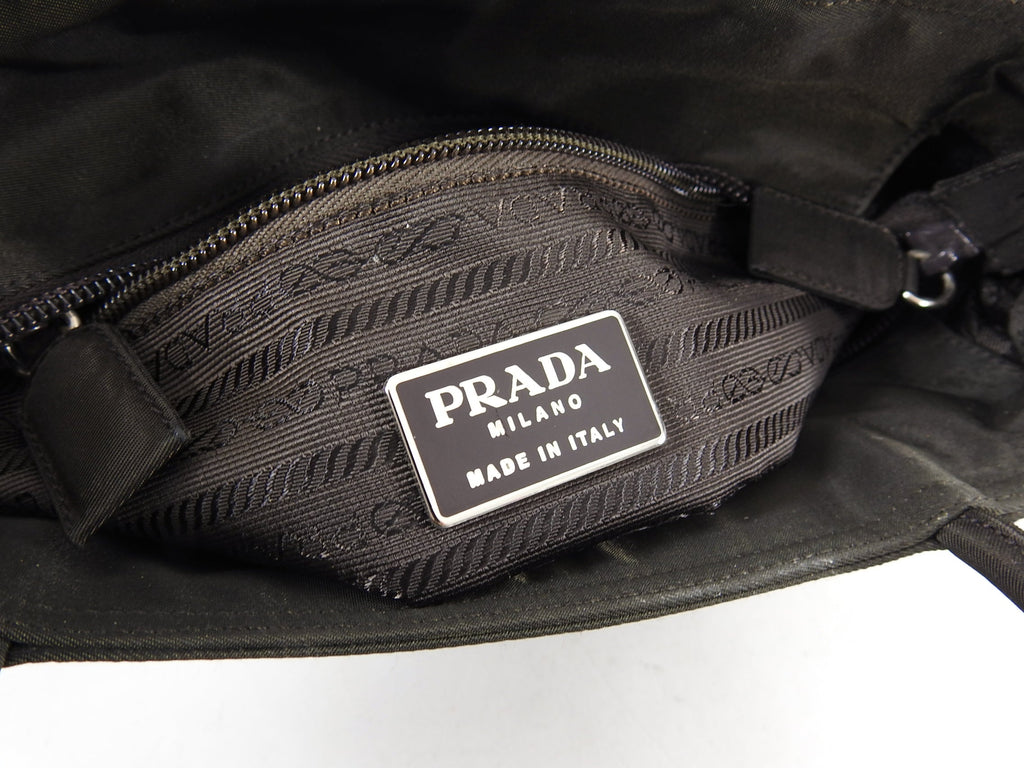 Prada Vintage Brown Nylon Tessuto Shoulder Bag