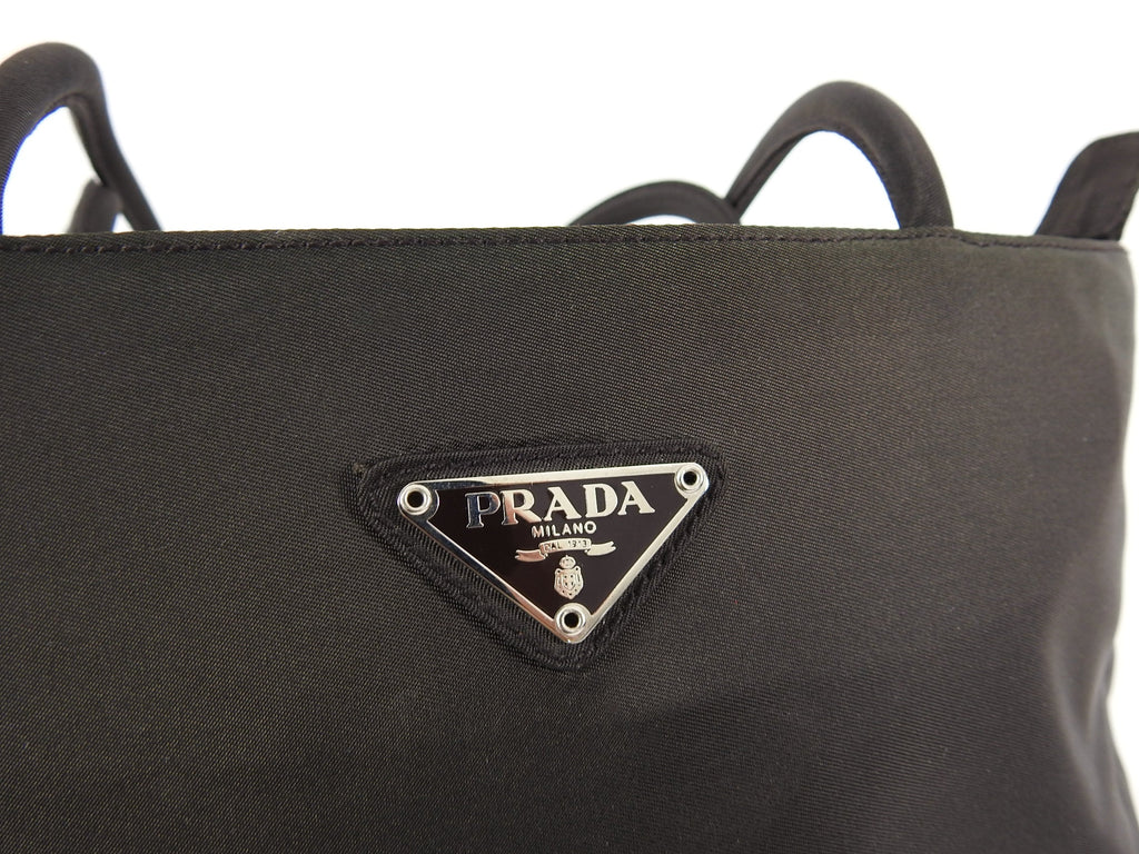 Prada Vintage Brown Nylon Tessuto Shoulder Bag