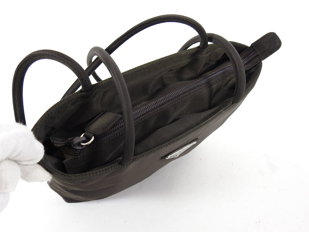Prada Vintage Brown Nylon Tessuto Shoulder Bag
