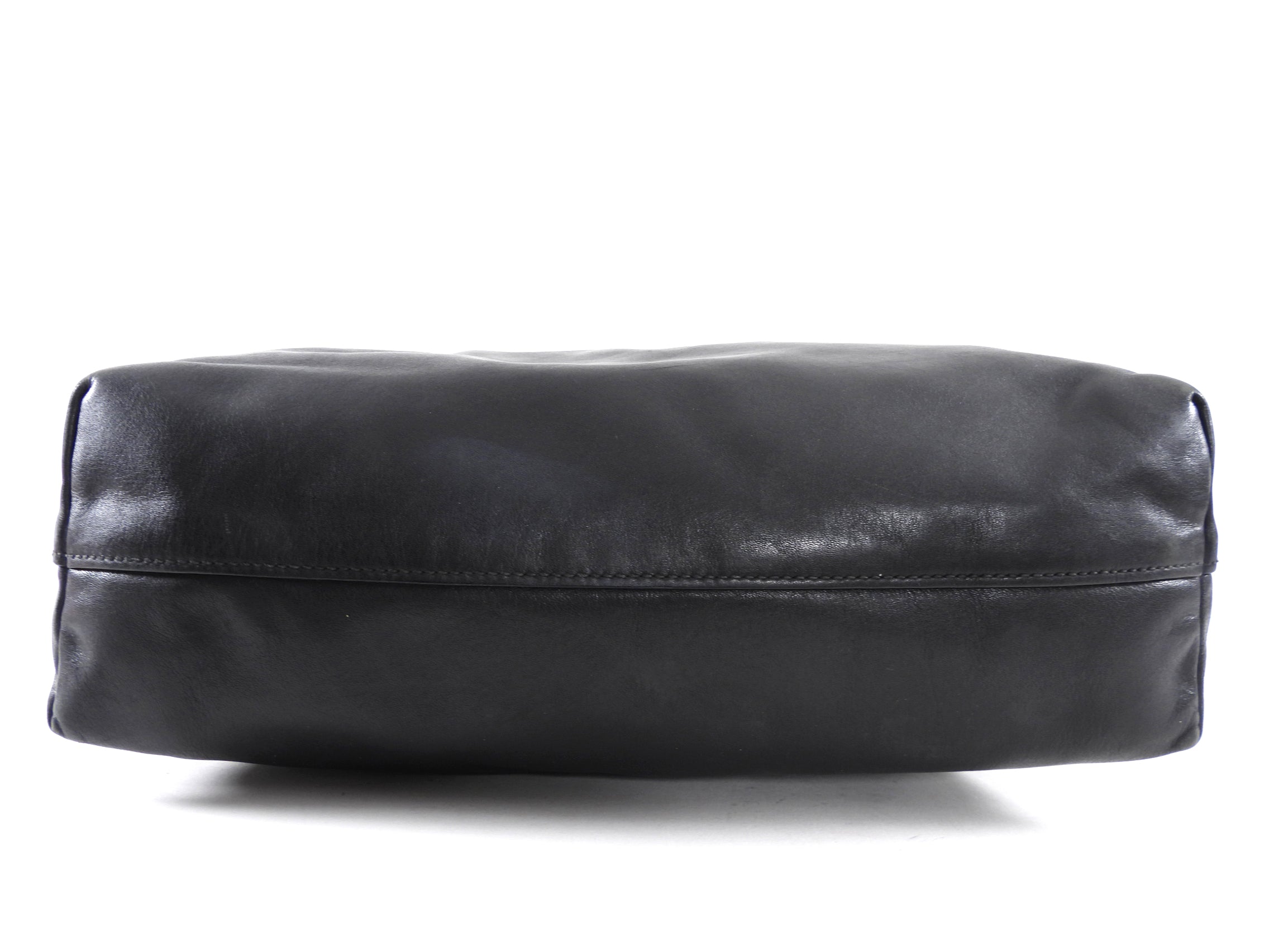 Prada Black Soft Calf Leather Two Way Tote Bag