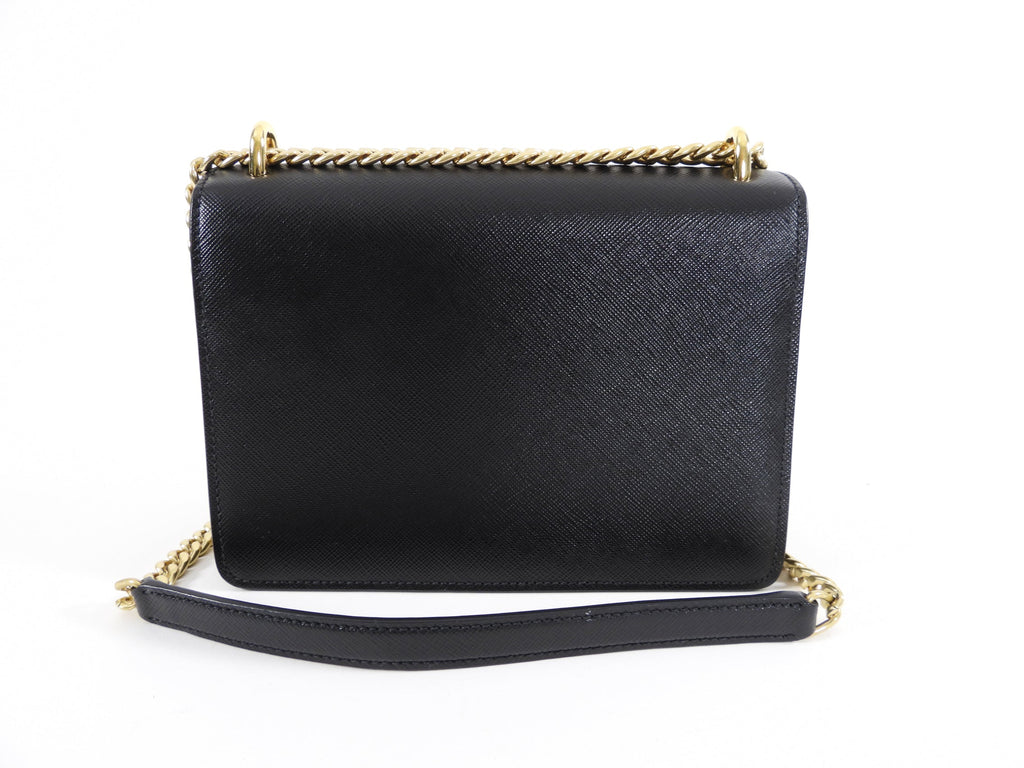 Prada Black Saffiano Small Crossbody Chain Bag