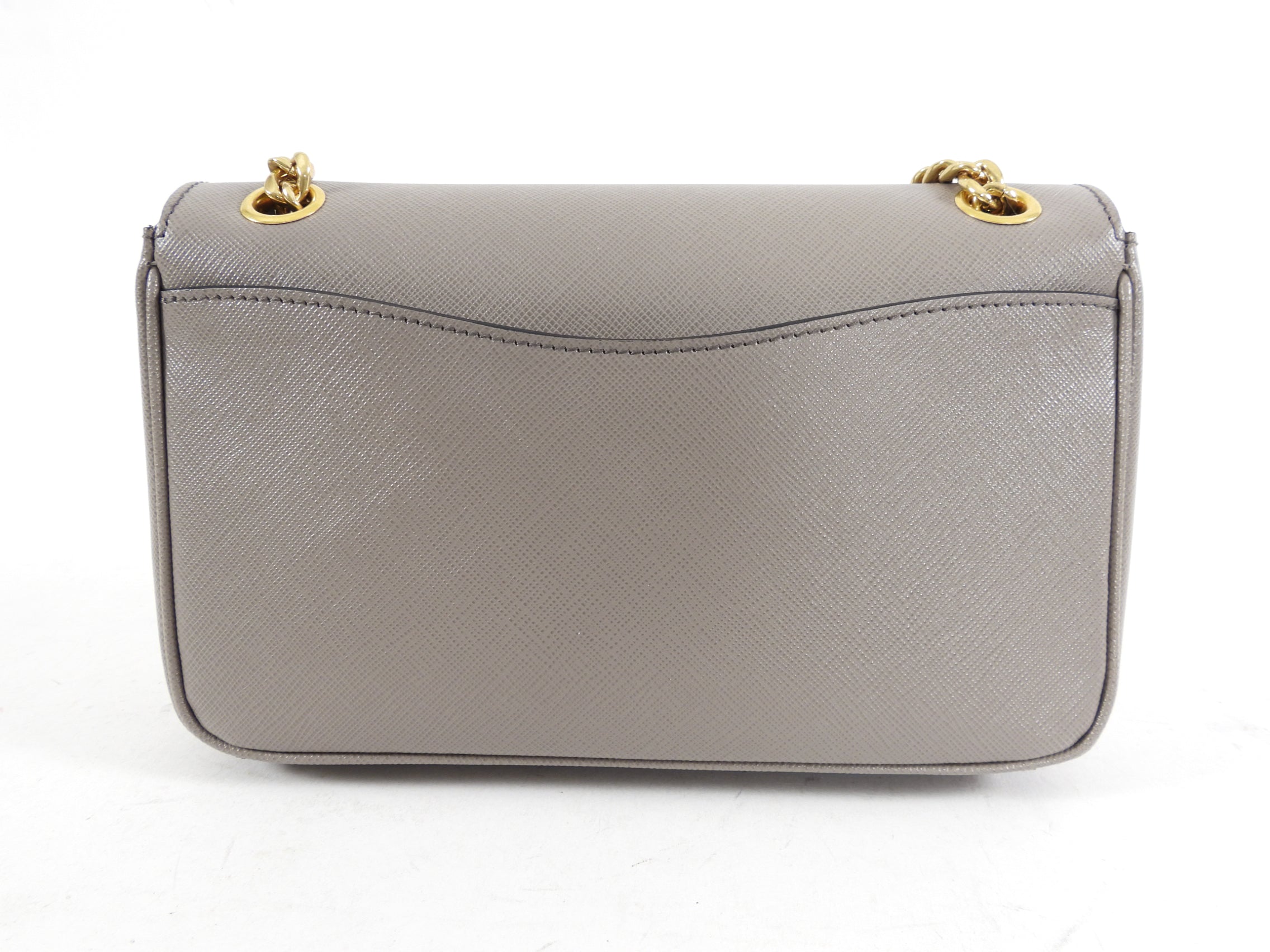 Prada Taupe Saffiano Crossbody Flap Bag